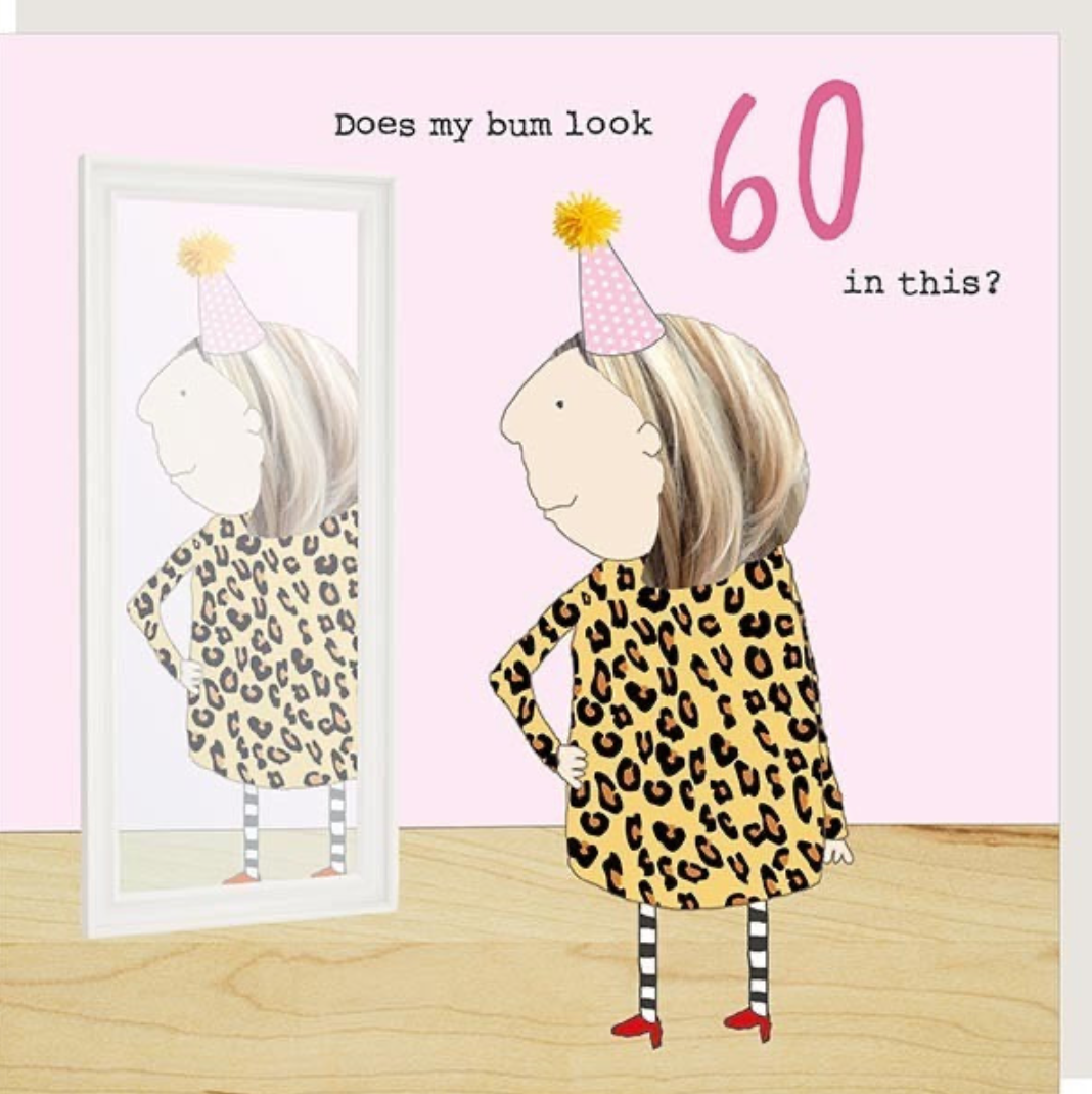 Rosie Made A Thing - Girl 60 Bum - Blank Card