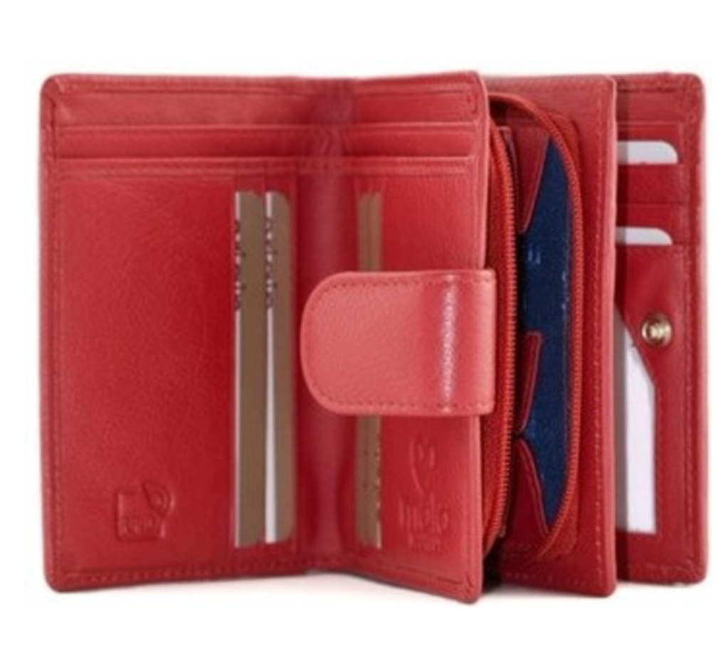 Mala Leather Origin Small Tab Purse with RFID Protection (3118 5)- Ruby Red