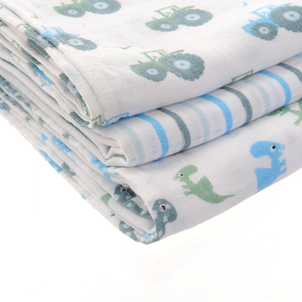 Blues Muslin Set of 3 Boxed - Ziggle
