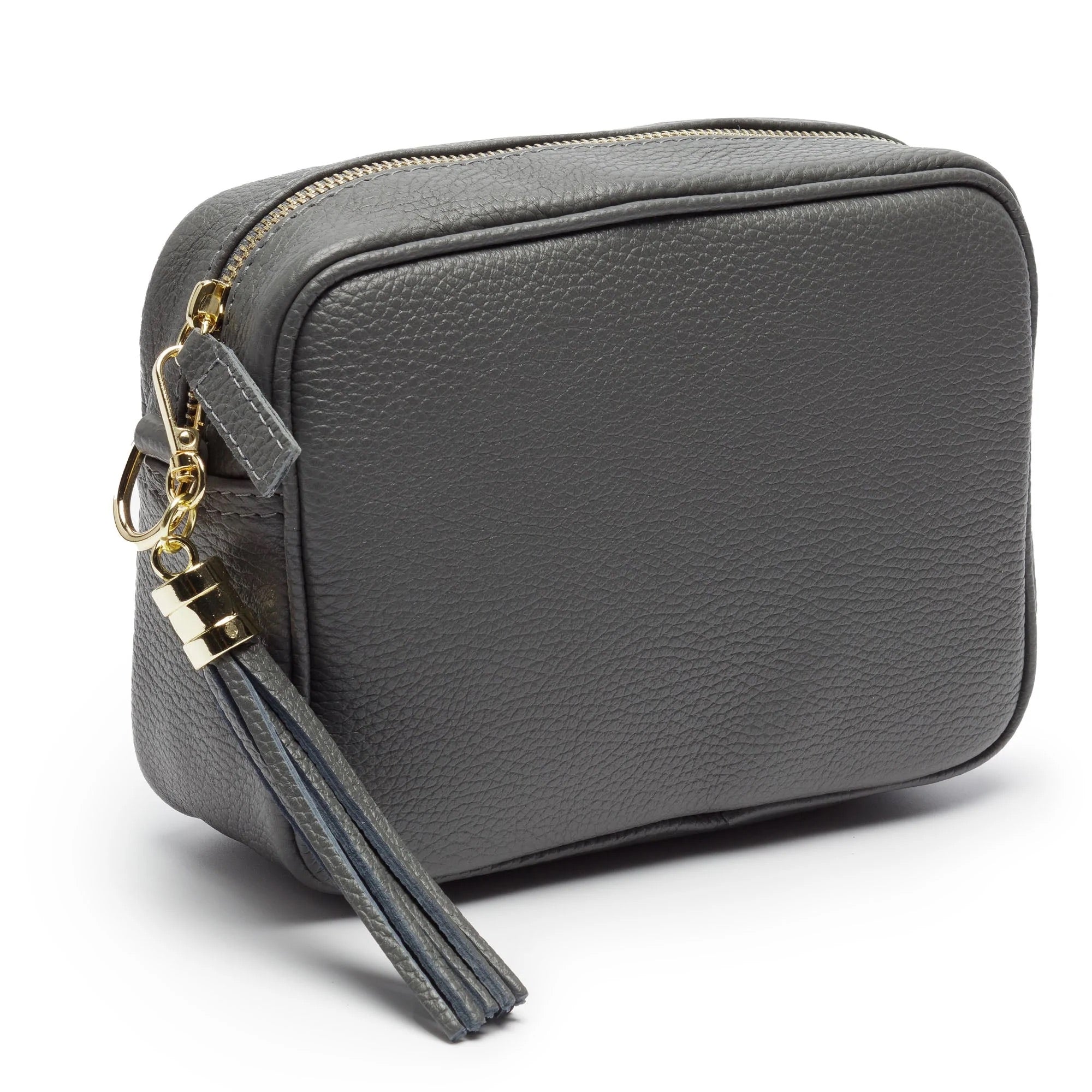 Elie Beaumont Designer Leather Crossbody Bag - Slate Grey (GOLD Fittings)