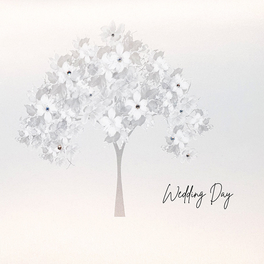 Five Dollar Shake Floral Tree Wedding Day Card