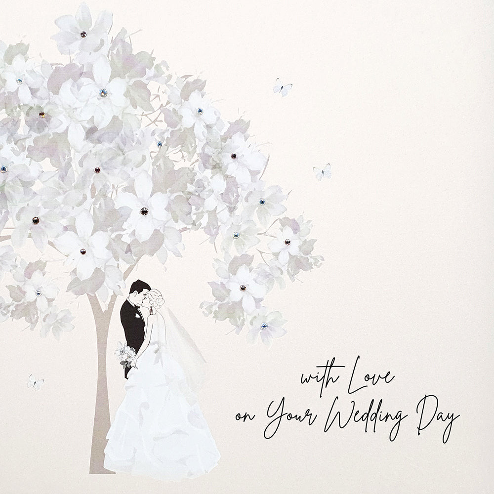 Five Dollar Shake LARGE With Love on Your Wedding Day Card (Couple Under Tree)