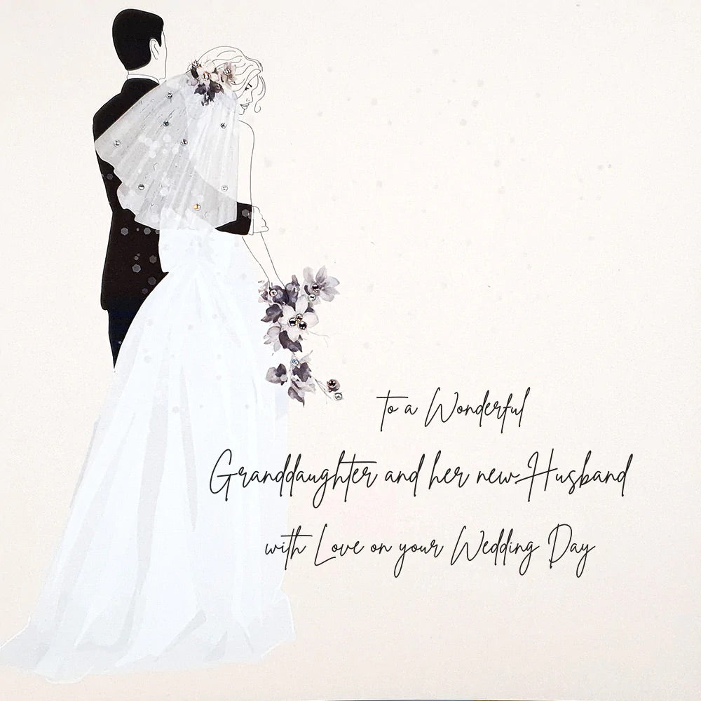 Five Dollar Shake LARGE Granddaughter & Her New Husband Wedding Day Card