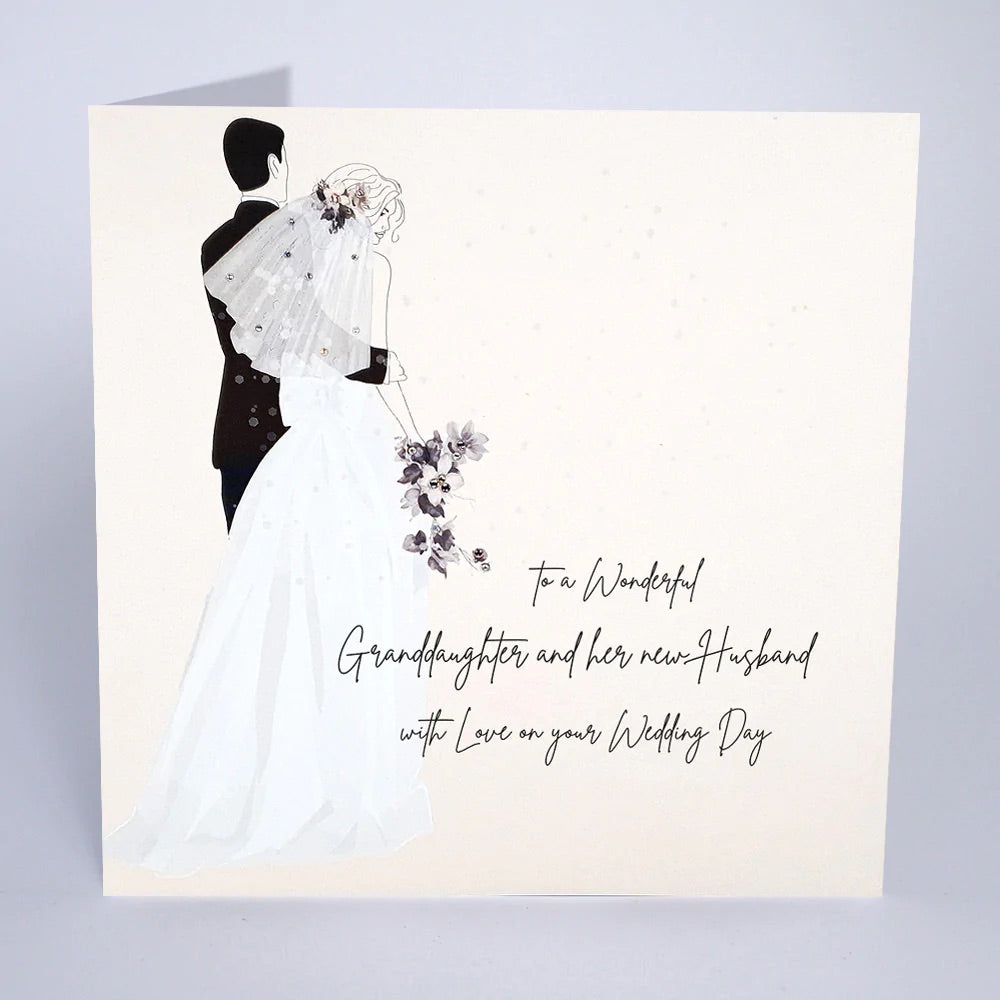 Five Dollar Shake LARGE Granddaughter & Her New Husband Wedding Day Card