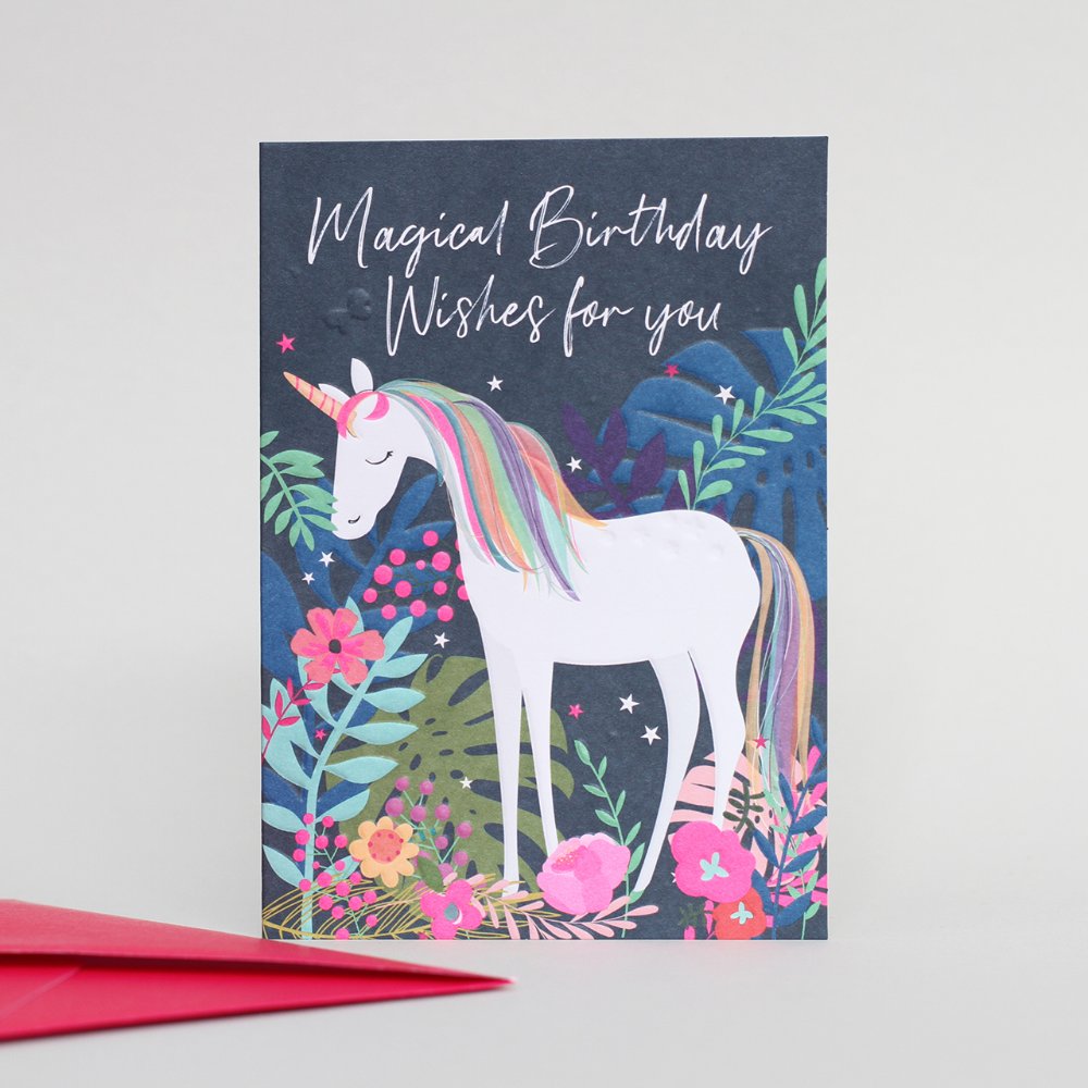 Belly Button Magical Birthday Wishes Unicorn Card