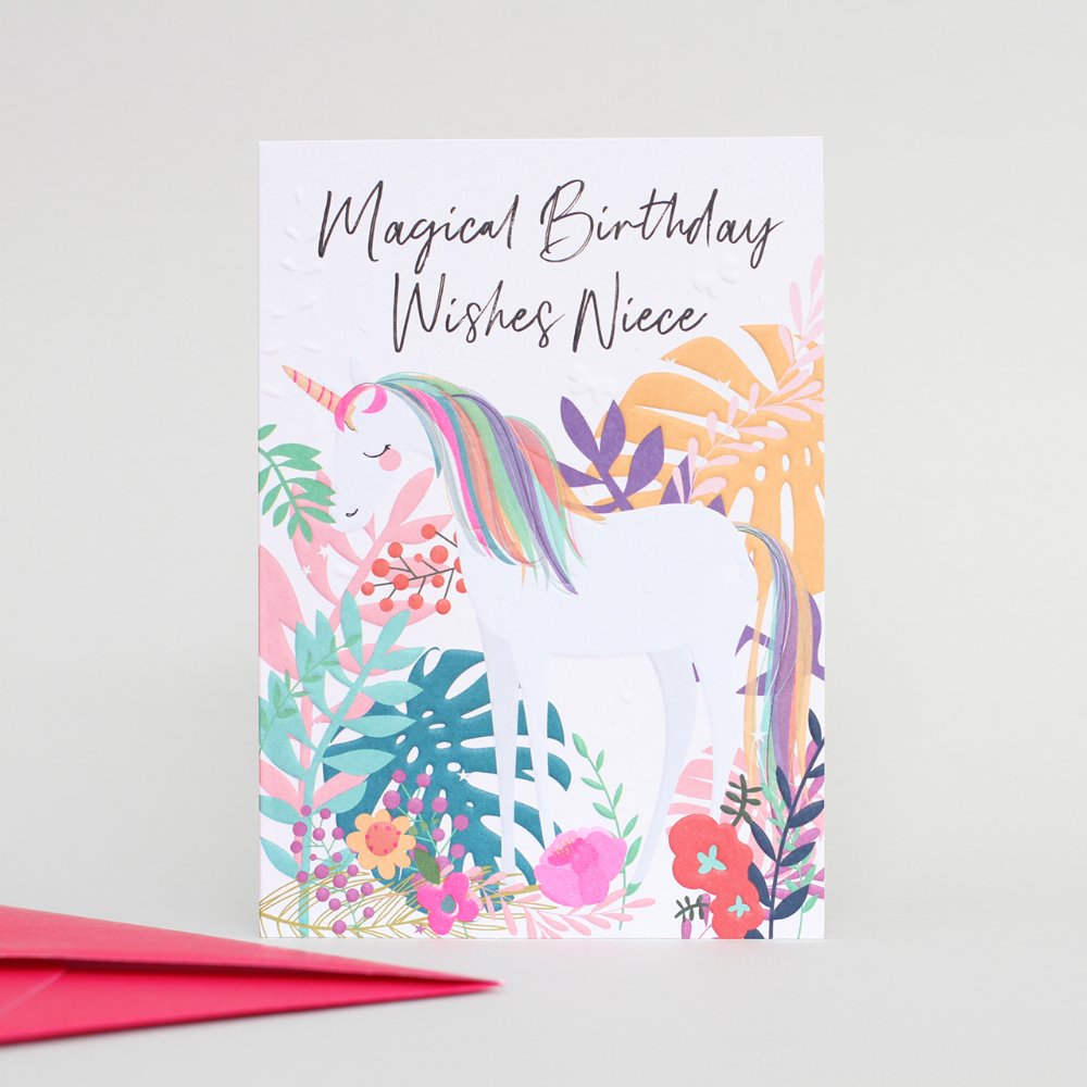 Belly Button Happy Birthday Niece Unicorn Card