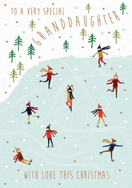 The Art File -Granddaughter Skating Christmas Card