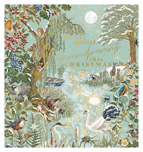 The Art File -Special Grandparents Snow Wildlife Christmas Card