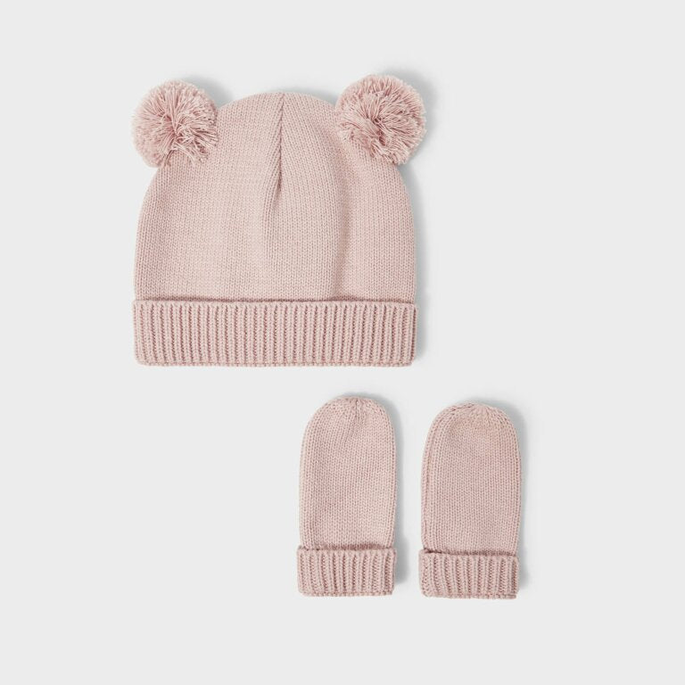 Katie Loxton Baby Hat & Mittens Set - Pink