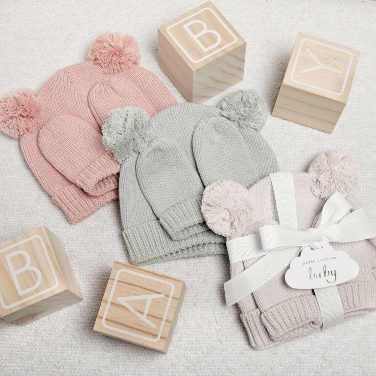 Katie Loxton Baby Hat & Mittens Set - Sage Green