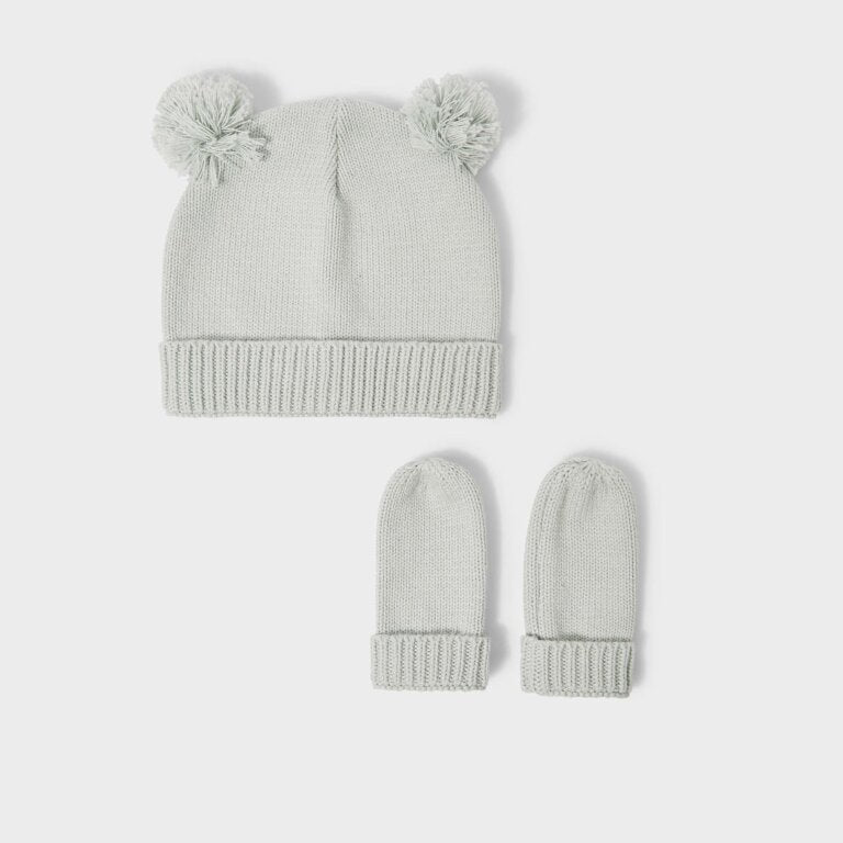 Katie Loxton Baby Hat & Mittens Set - Sage Green