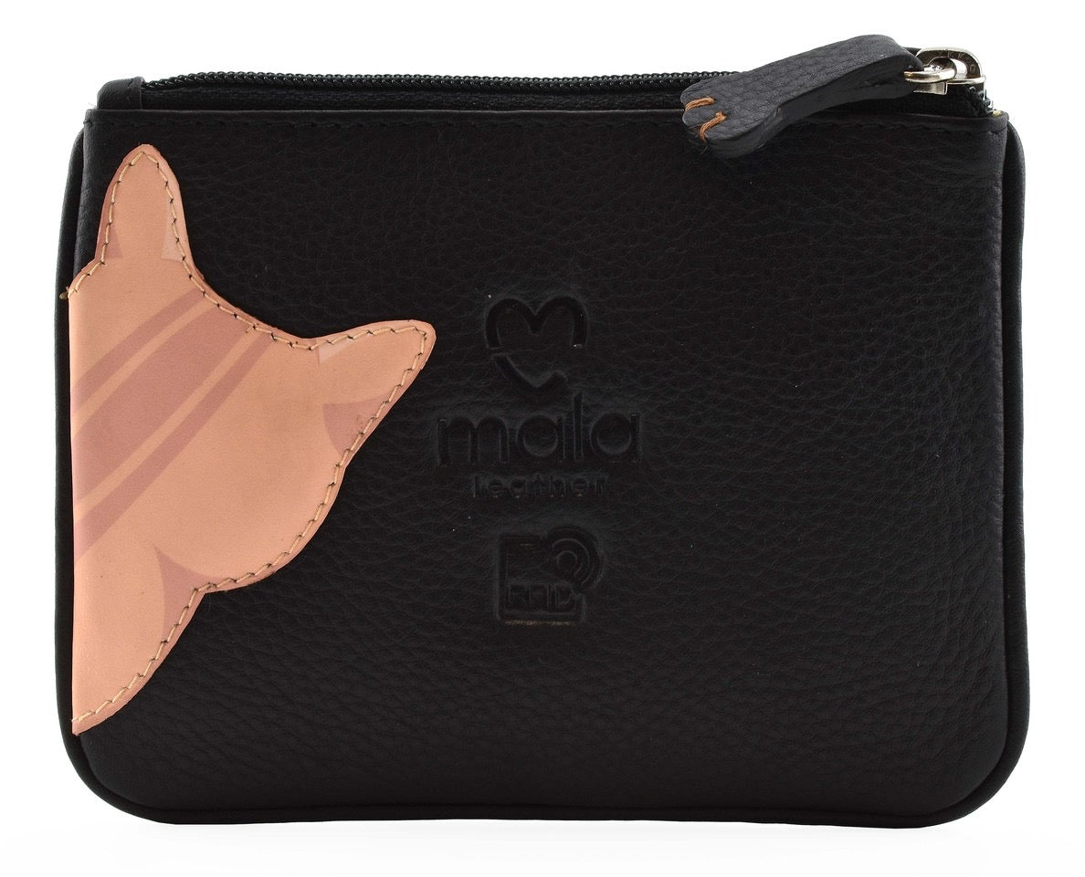 Mala Leather Cleo The Cat Leather Coin Purse (4230 50) - Black