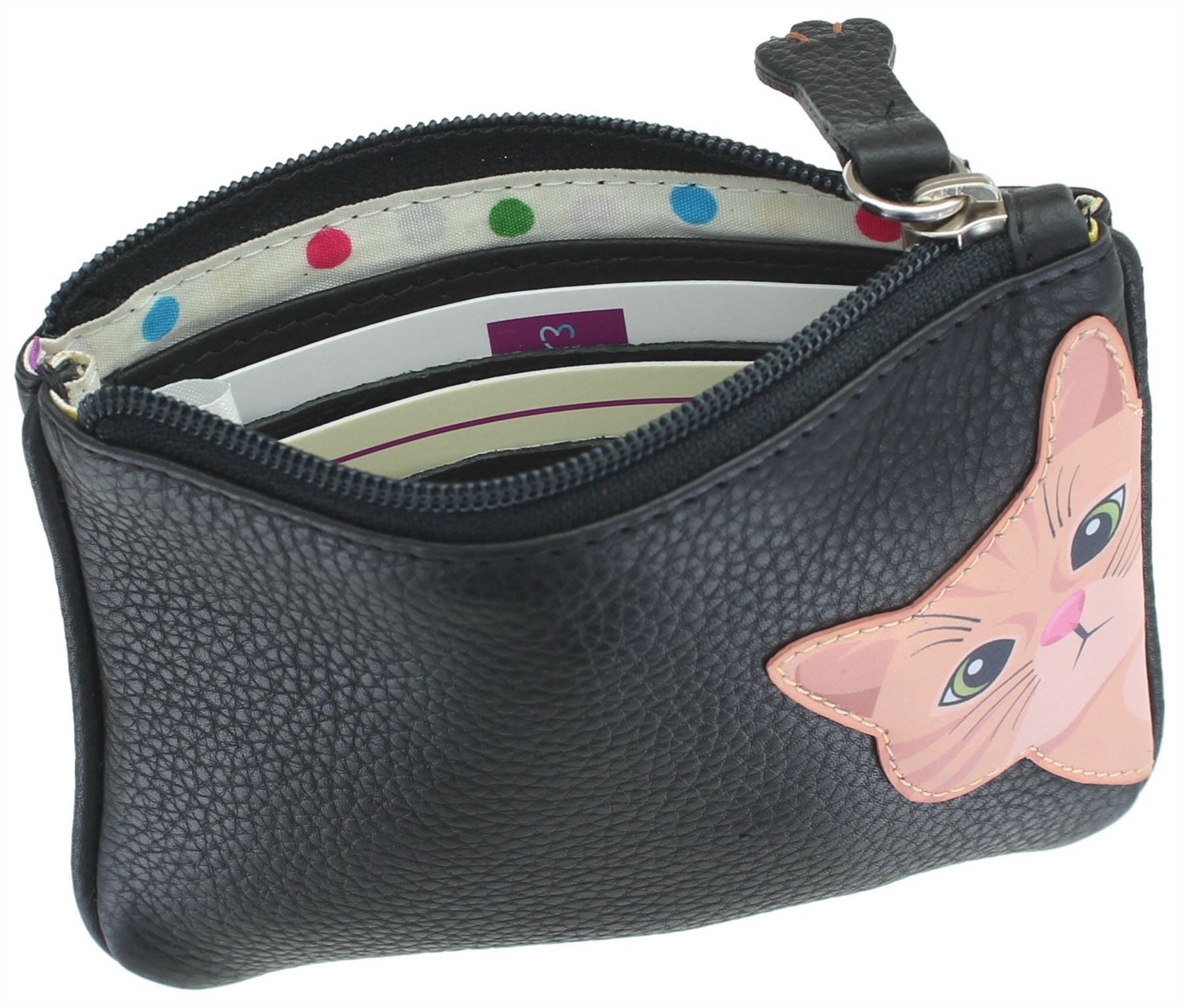 Mala Leather Cleo The Cat Leather Coin Purse (4230 50) - Black