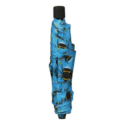 Eco Chic Foldable Mini Umbrella -Bee Print - Blue