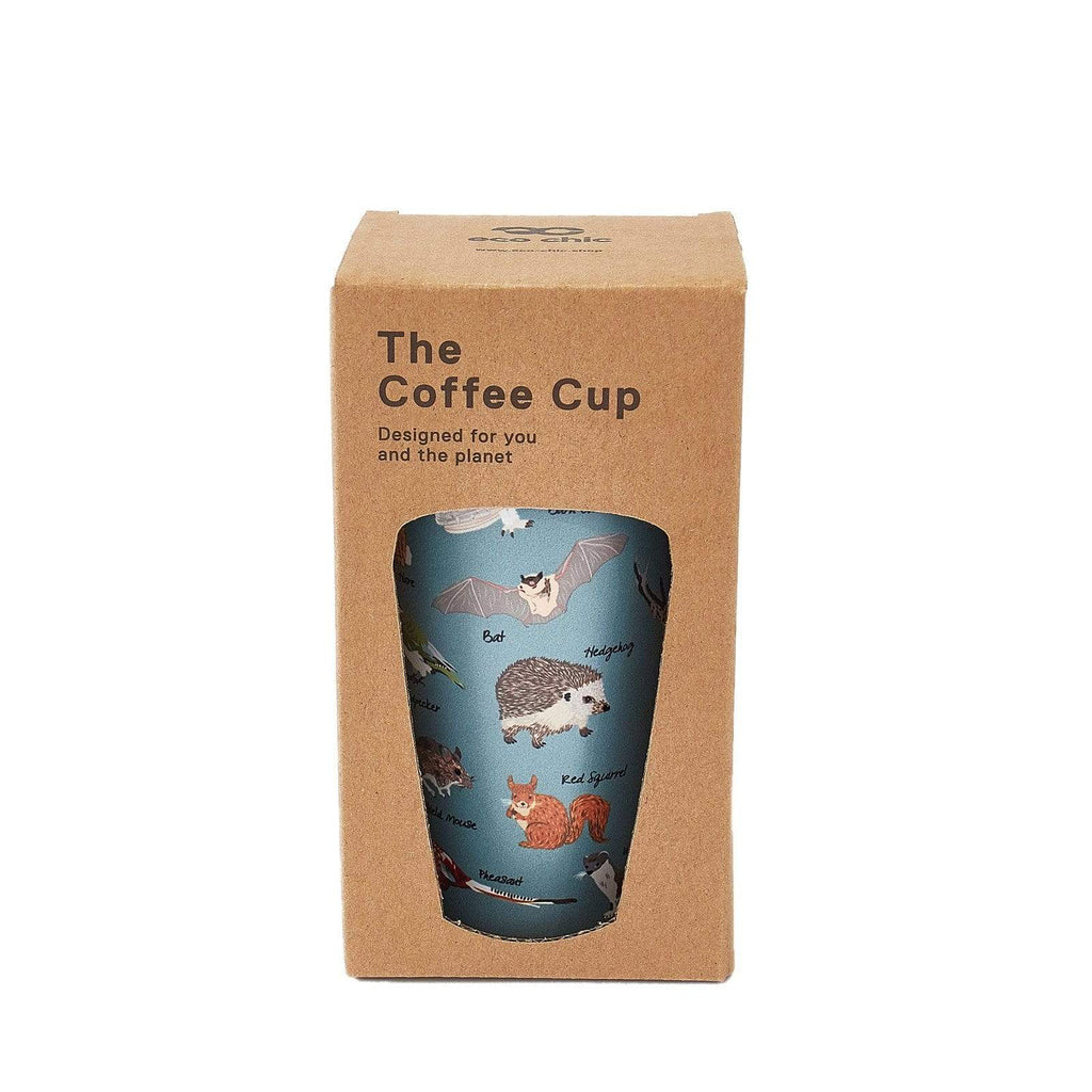 Eco Chic Thermal Coffee Cup - Olive Woodland - Teal