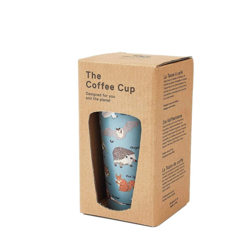 Eco Chic Thermal Coffee Cup - Olive Woodland - Teal