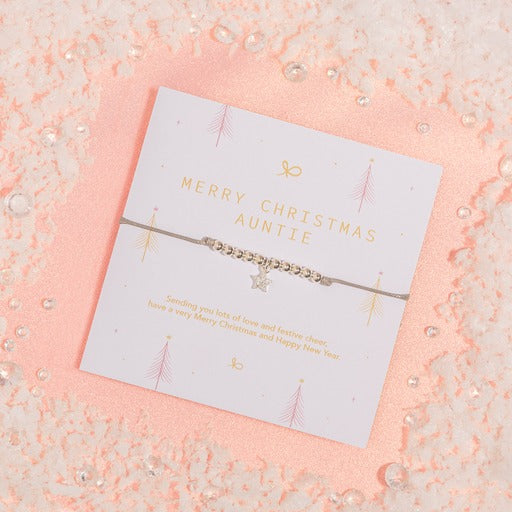 Letterbox Love Merry Christmas Auntie Cord Bracelet