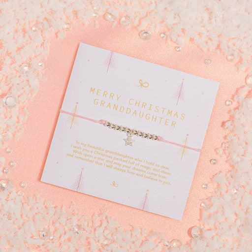 Letterbox Love Merry Christmas Granddaughter Cord Bracelet