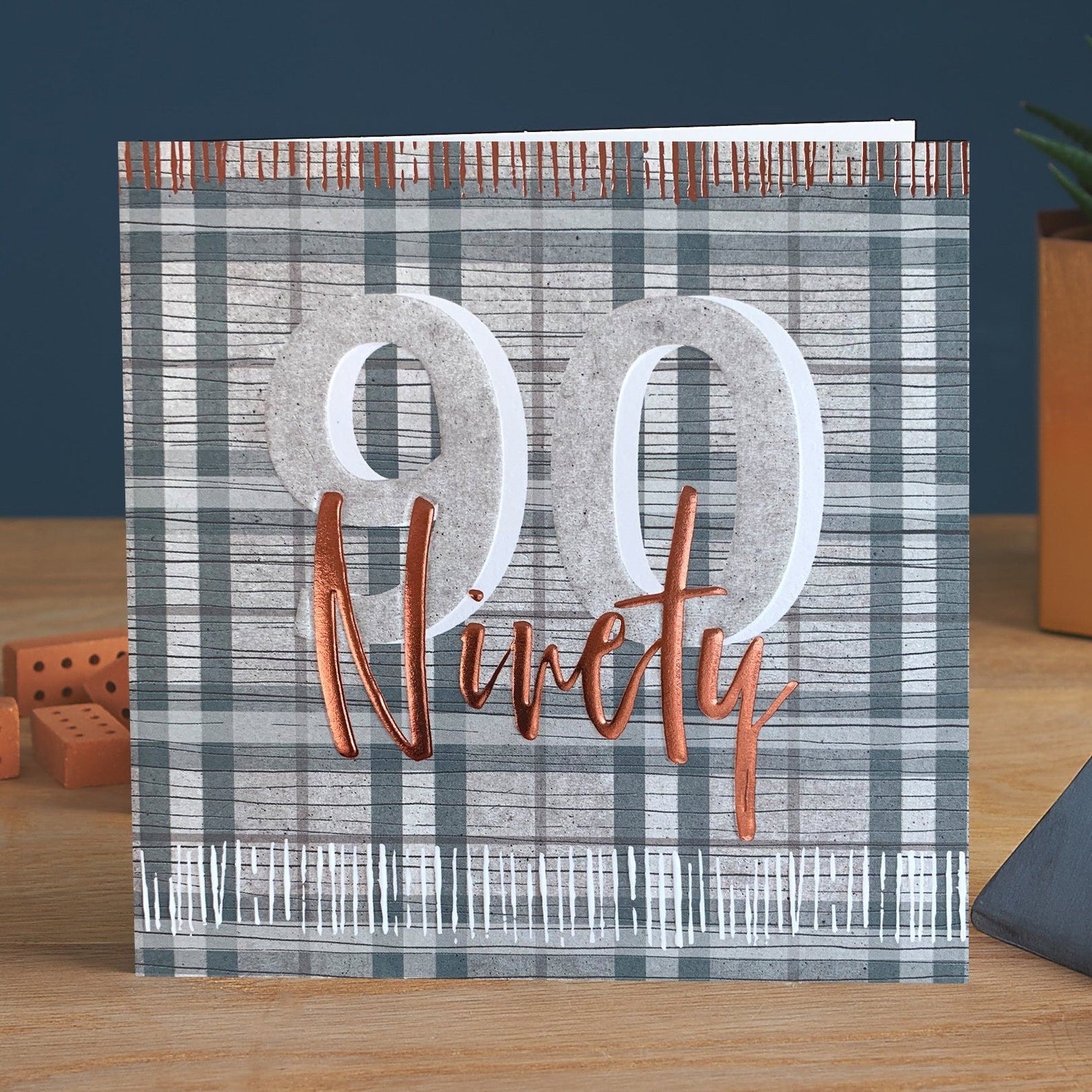 90th Copper Foil Birthday Card