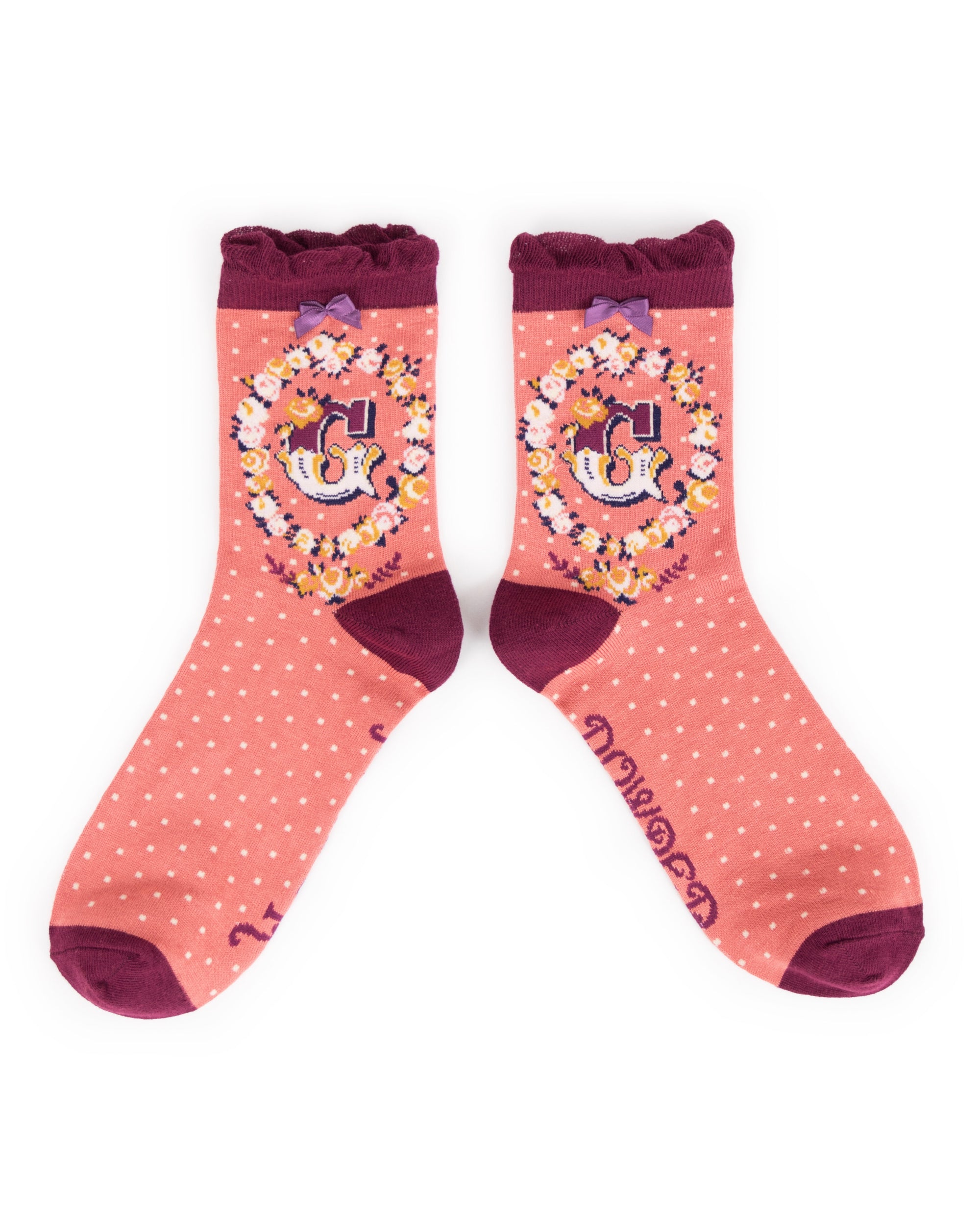 Powder Alphabet Socks - Letter G