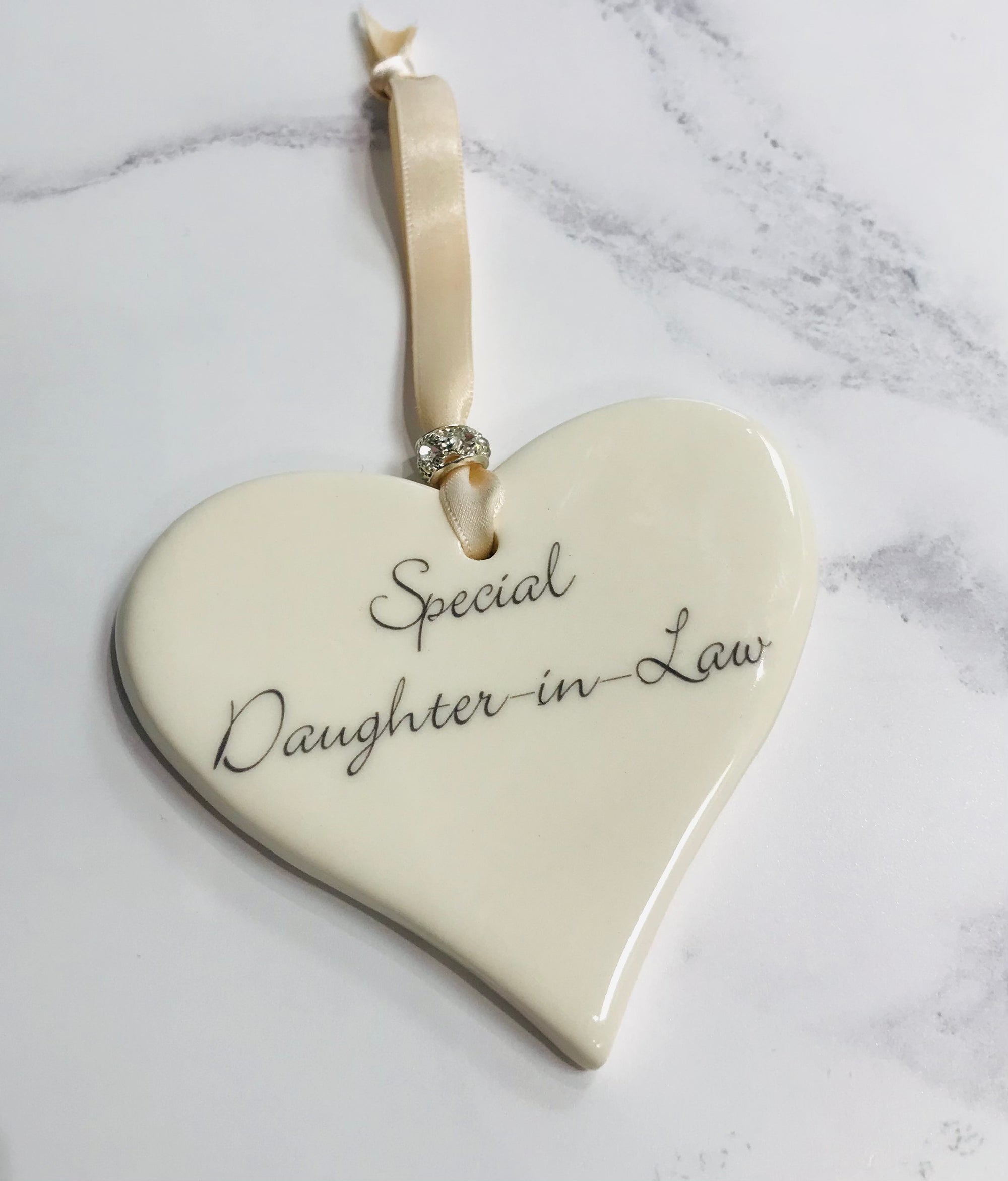 Dimbleby Ceramics LARGE Sentiment Hanging Heart - Special Daughter-in-Law