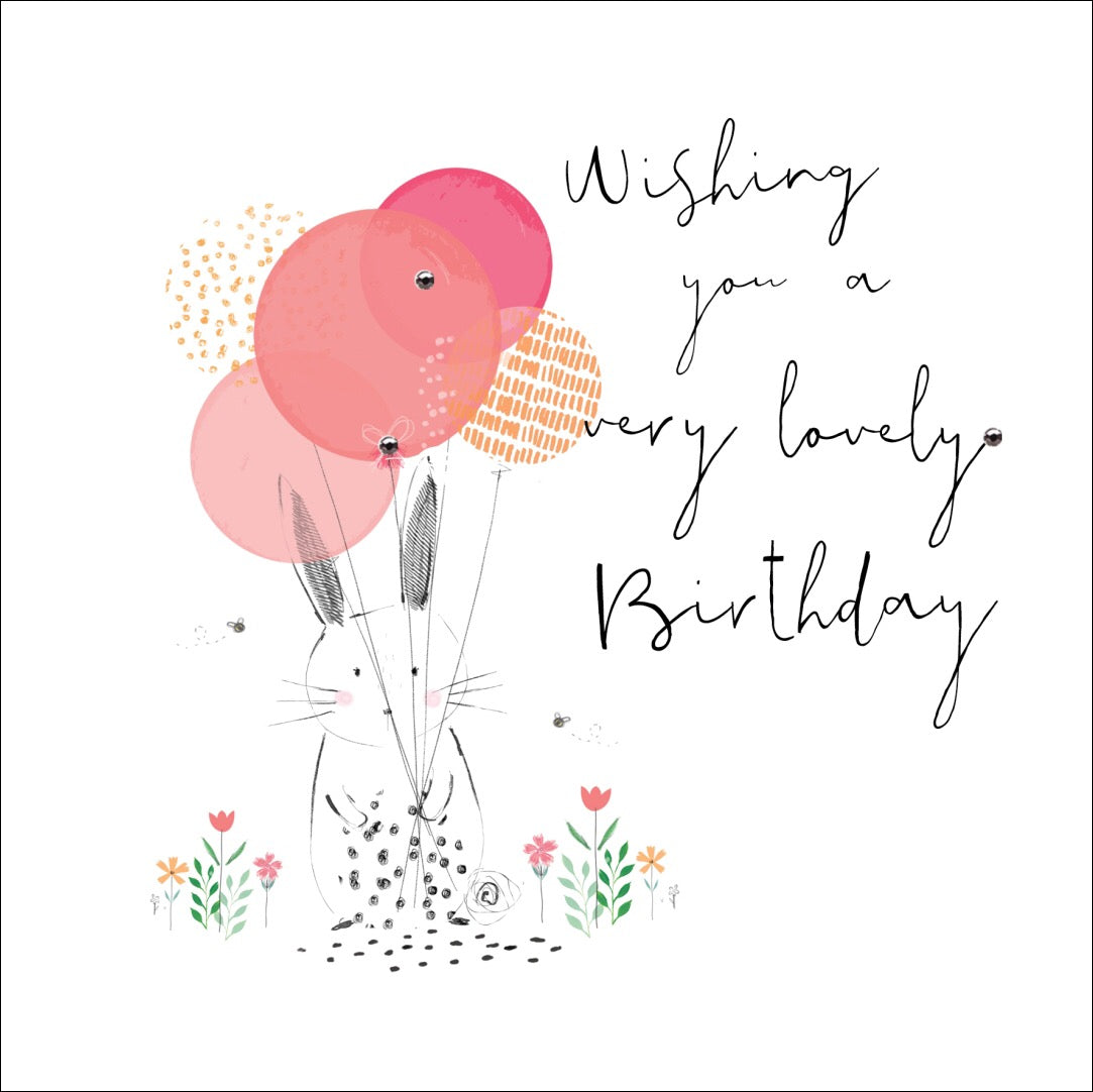 Wishing you a Lovely Birthday Bunny Card