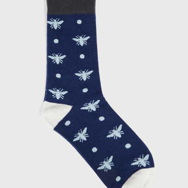 Quintessential Bamboo MENS Ankle Socks Bees -Navy
