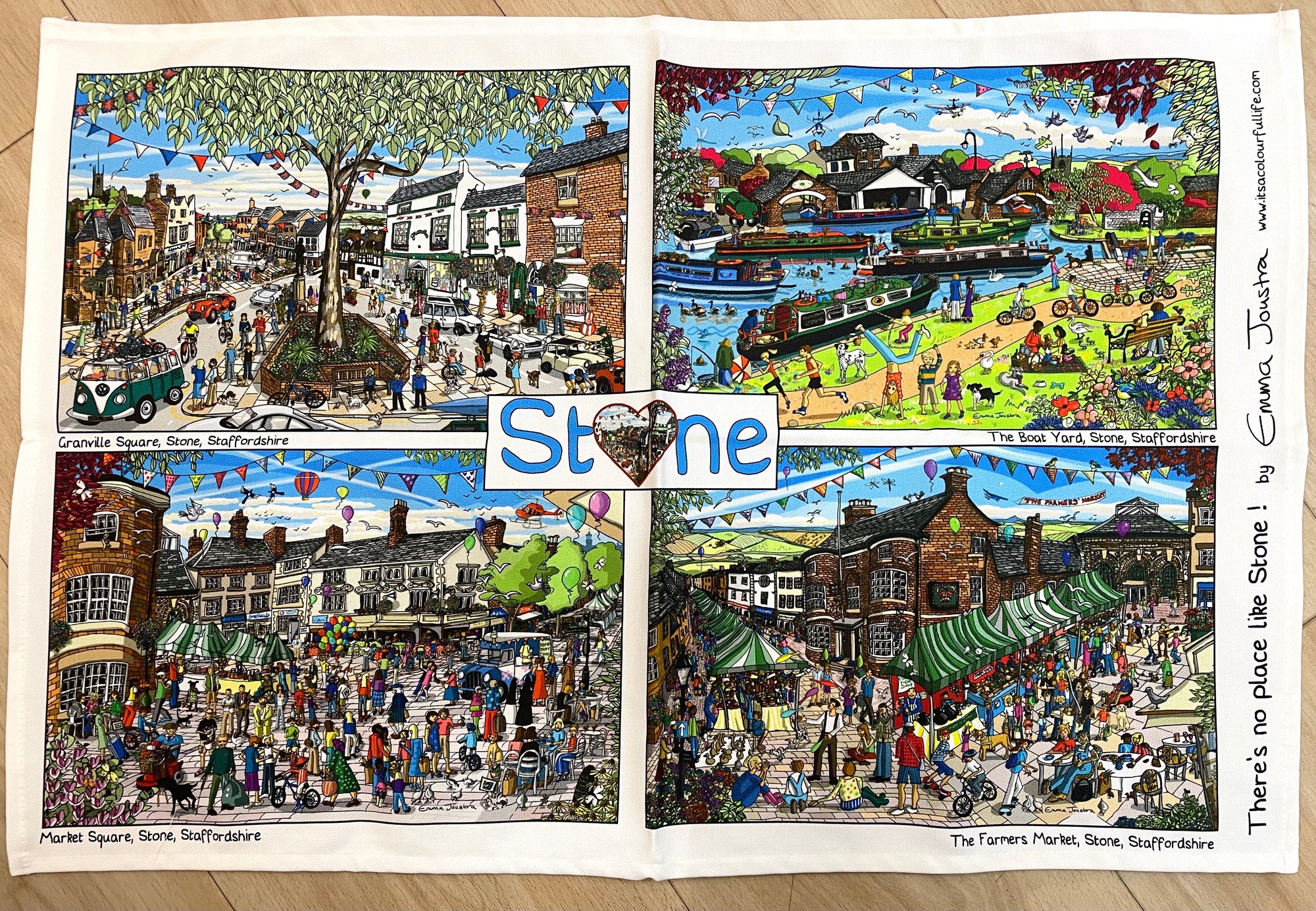 Emma Joustra - There is no place like Stone Stone Town Teatowel