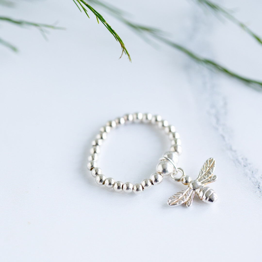 Jolu Jewellery Queen Bee Sterling Silver Stretch Ring