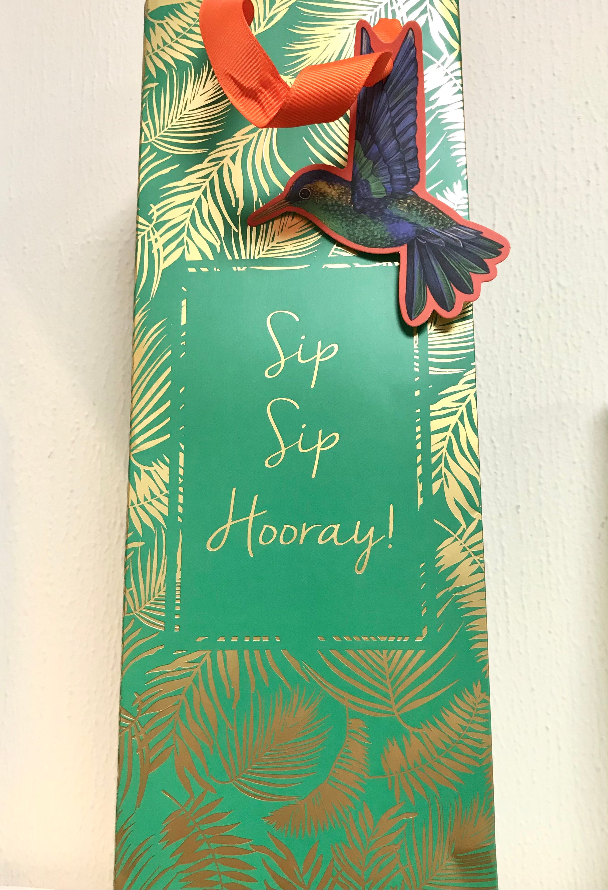 The Art File Sip Sip Hooray Wine Gift Bag
