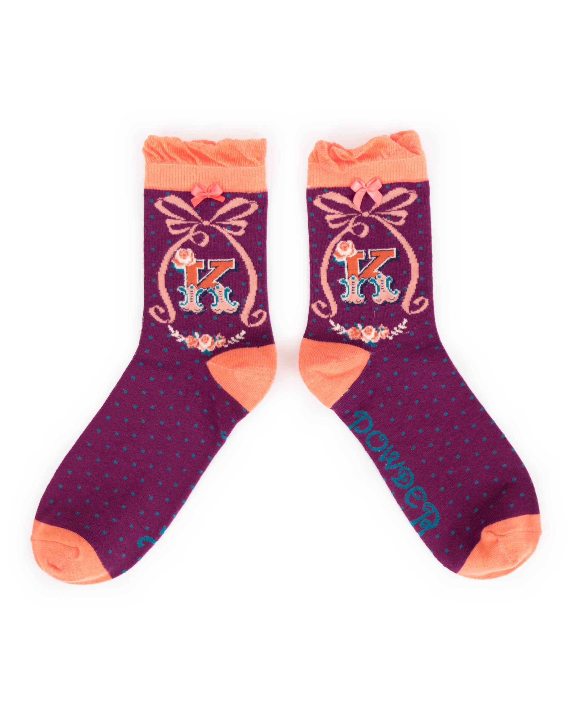 Powder Alphabet Socks - Letter K