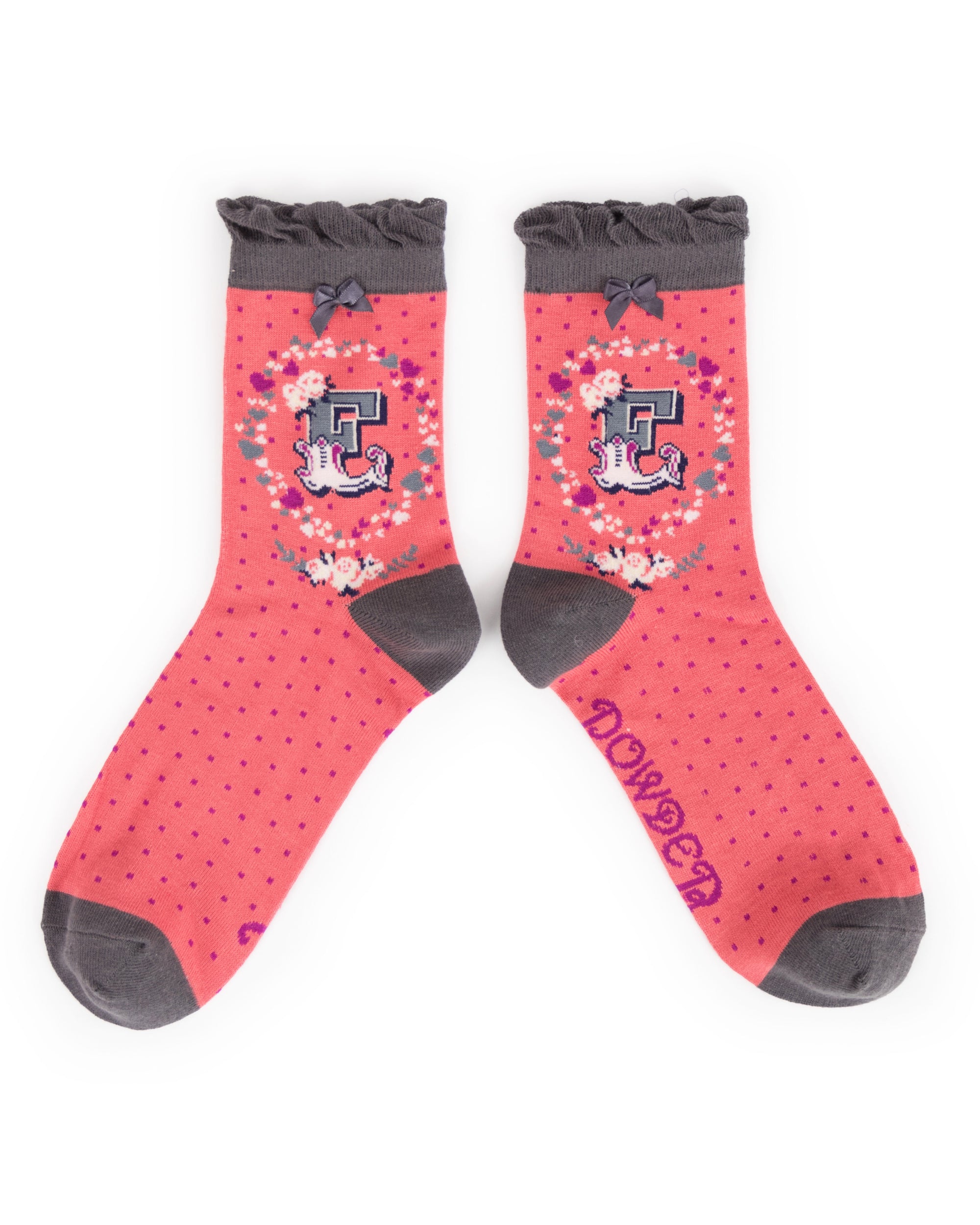 Powder Alphabet Socks - Letter E