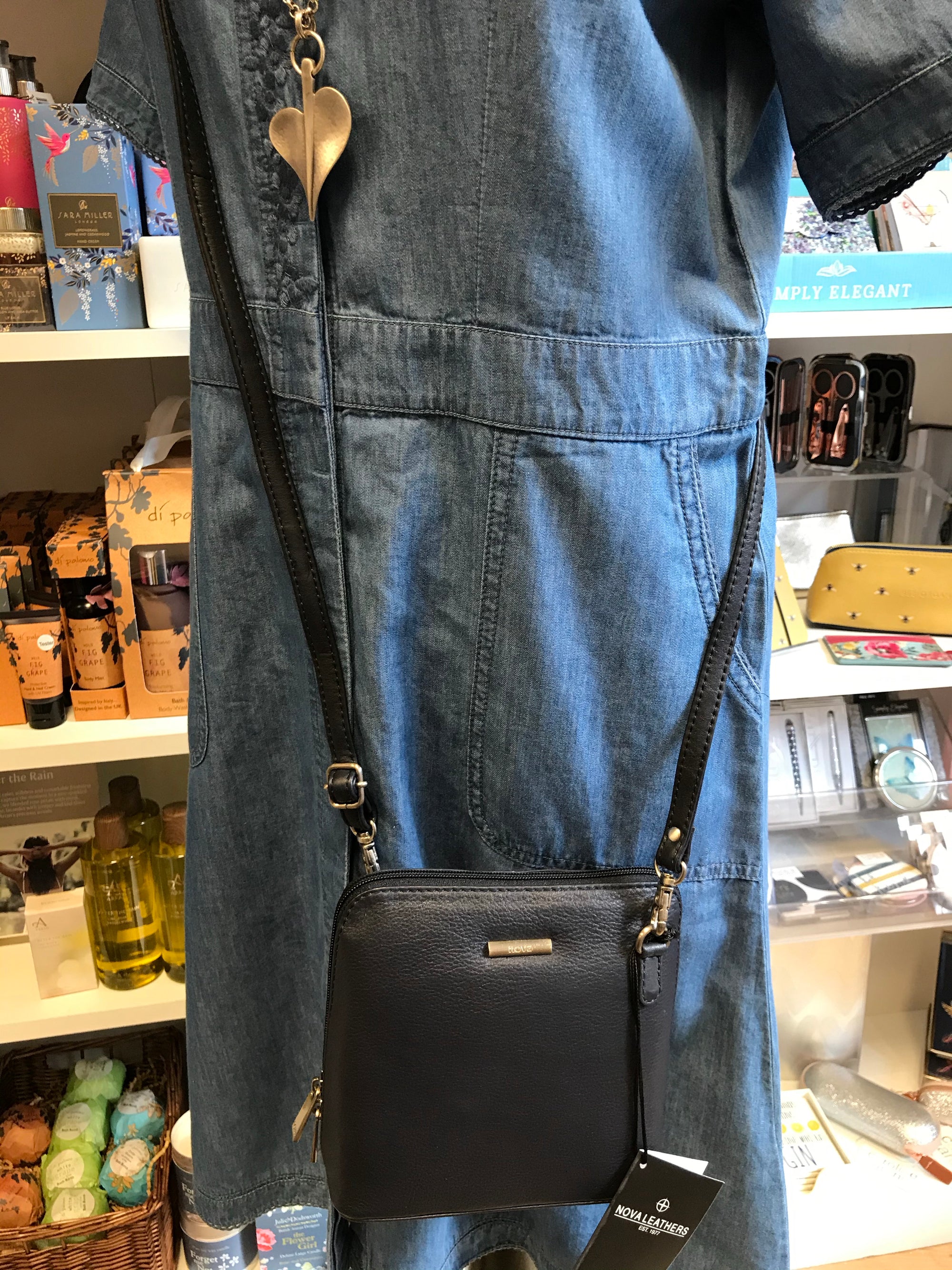Nova Leathers Crossbody Handbag 820 -Navy