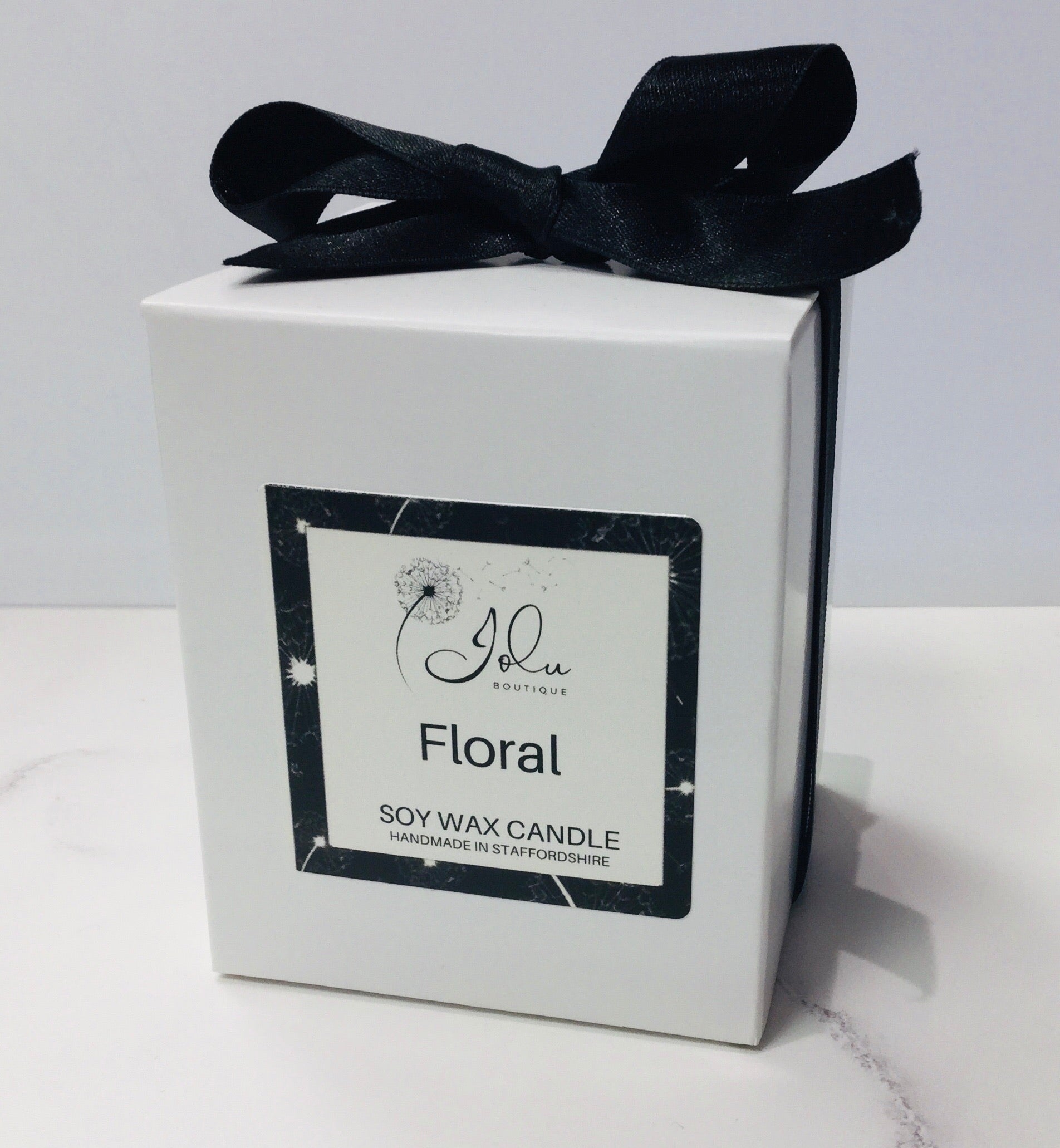 Jolu Boutique Floral Soy Wax Candle - Boxed Glass