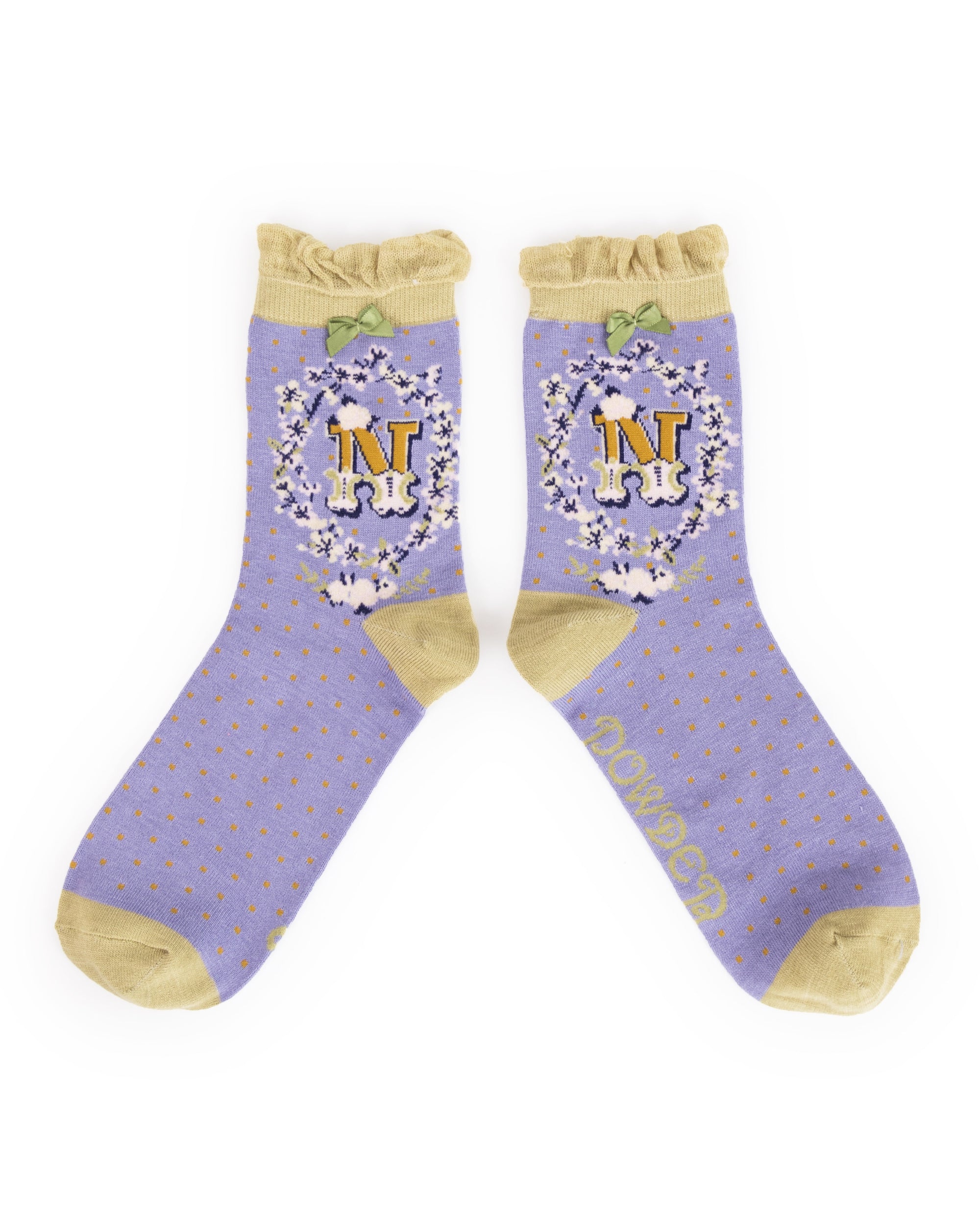 Powder Alphabet Socks - Letter N