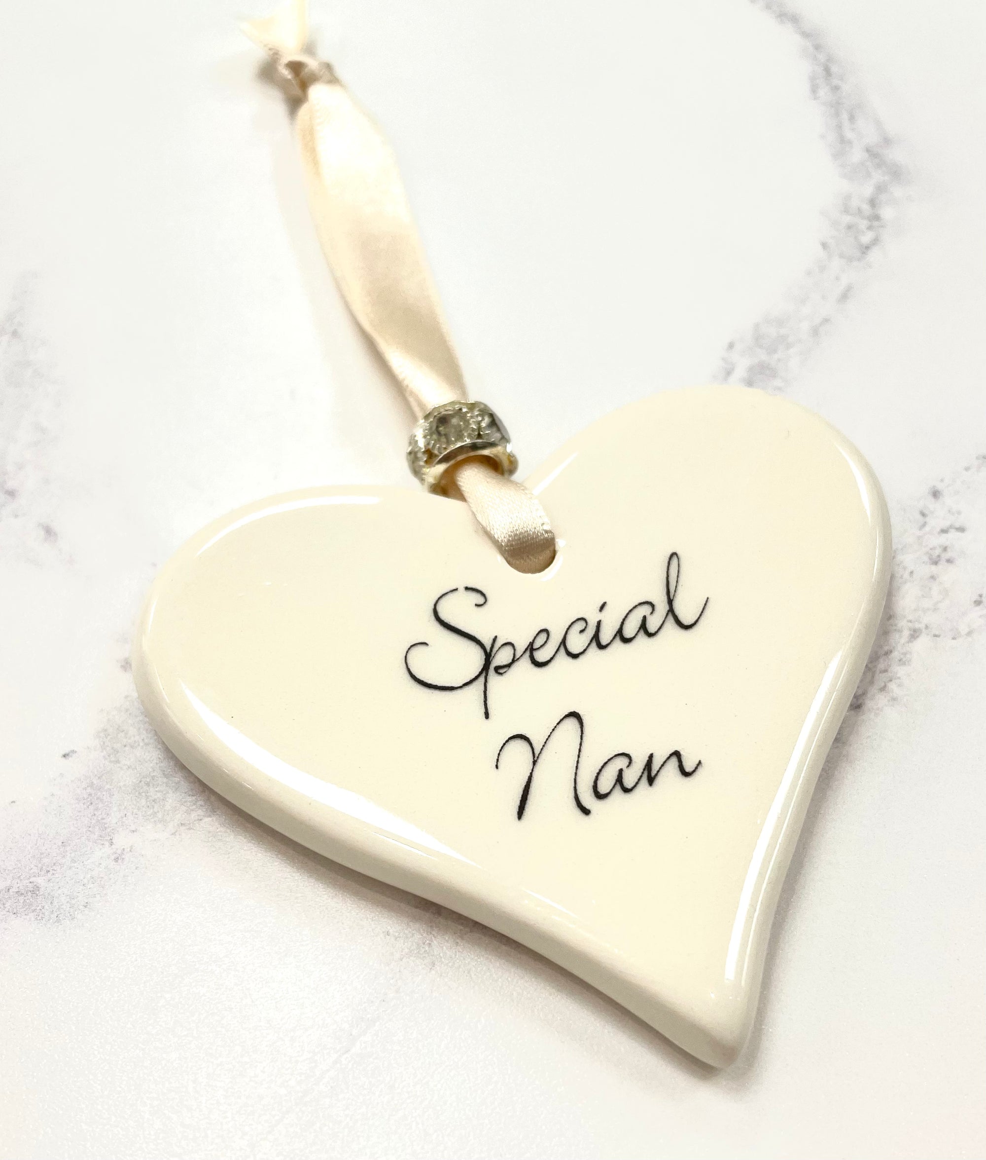 Dimbleby Ceramics Sentiment Hanging Heart - Special Nan