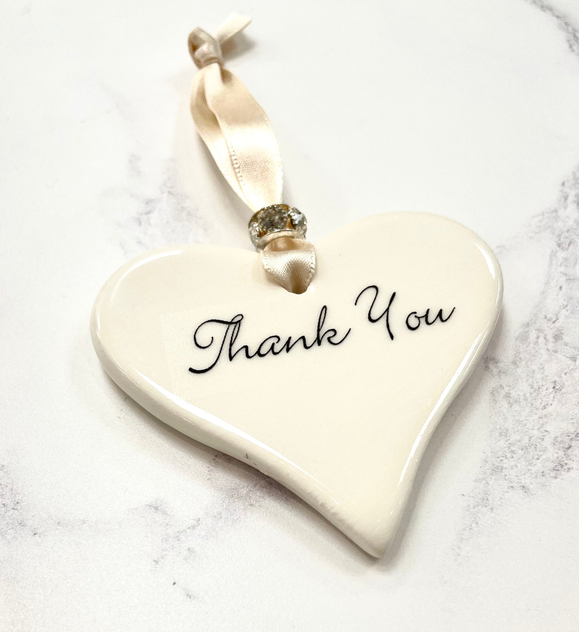 Dimbleby Ceramics Sentiment Hanging Heart - Thank You
