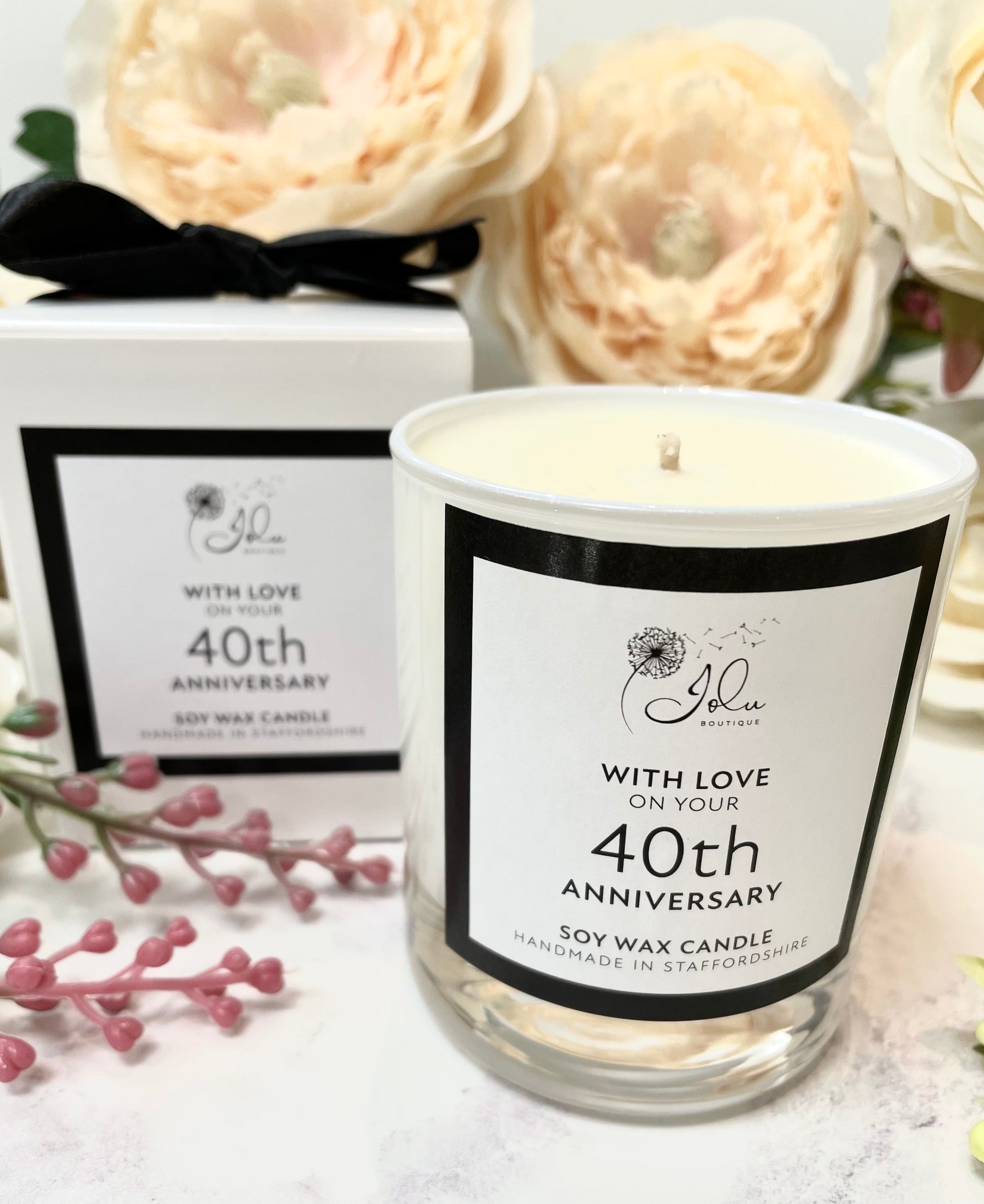 Jolu Boutique Sentiment Candle - 40th Anniversary
