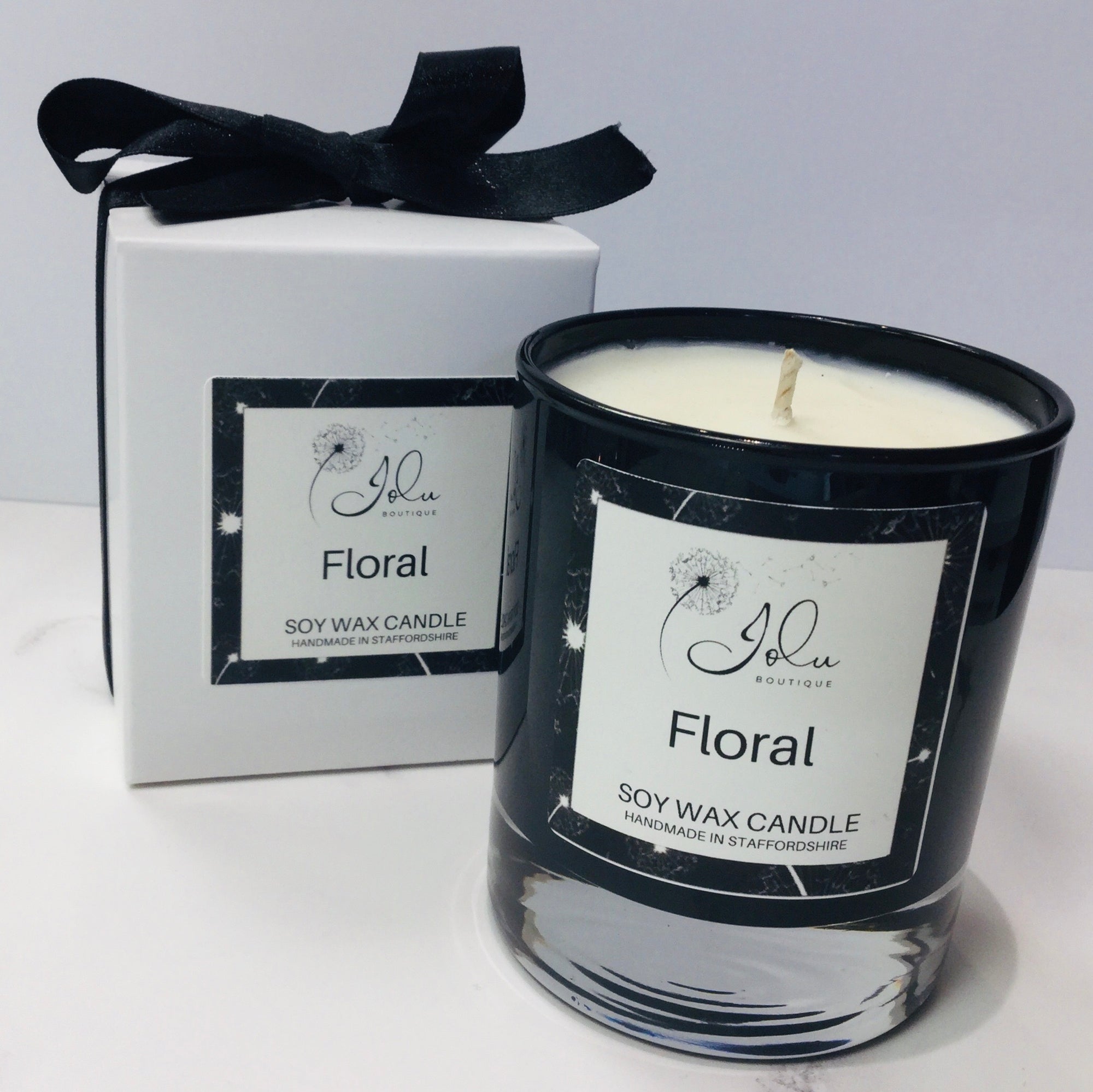 Jolu Boutique Floral Soy Wax Candle - Boxed Glass