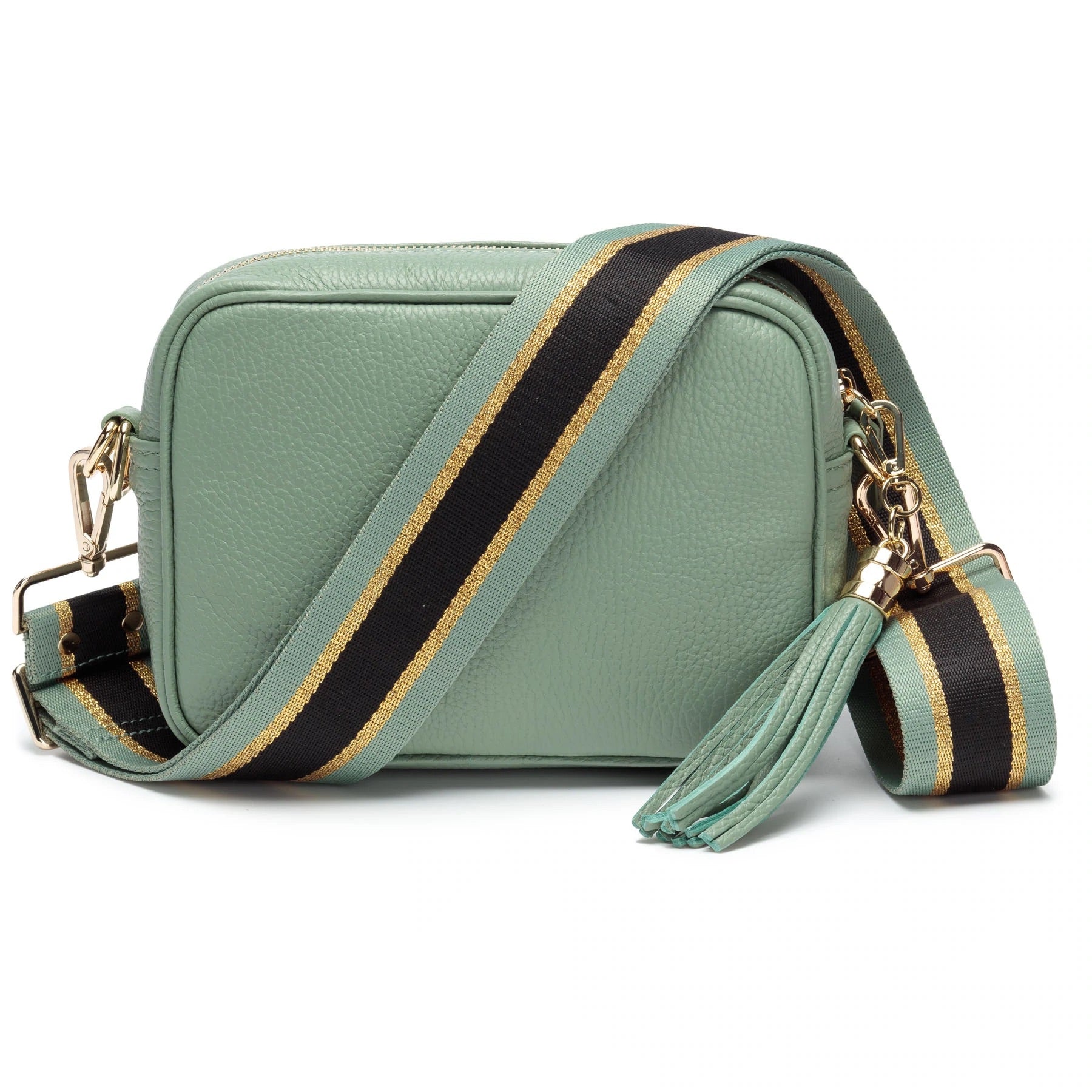Elie Beaumont Designer JADE STRIPE Adjustable Crossbody Bag Strap (GOLD Fittings)