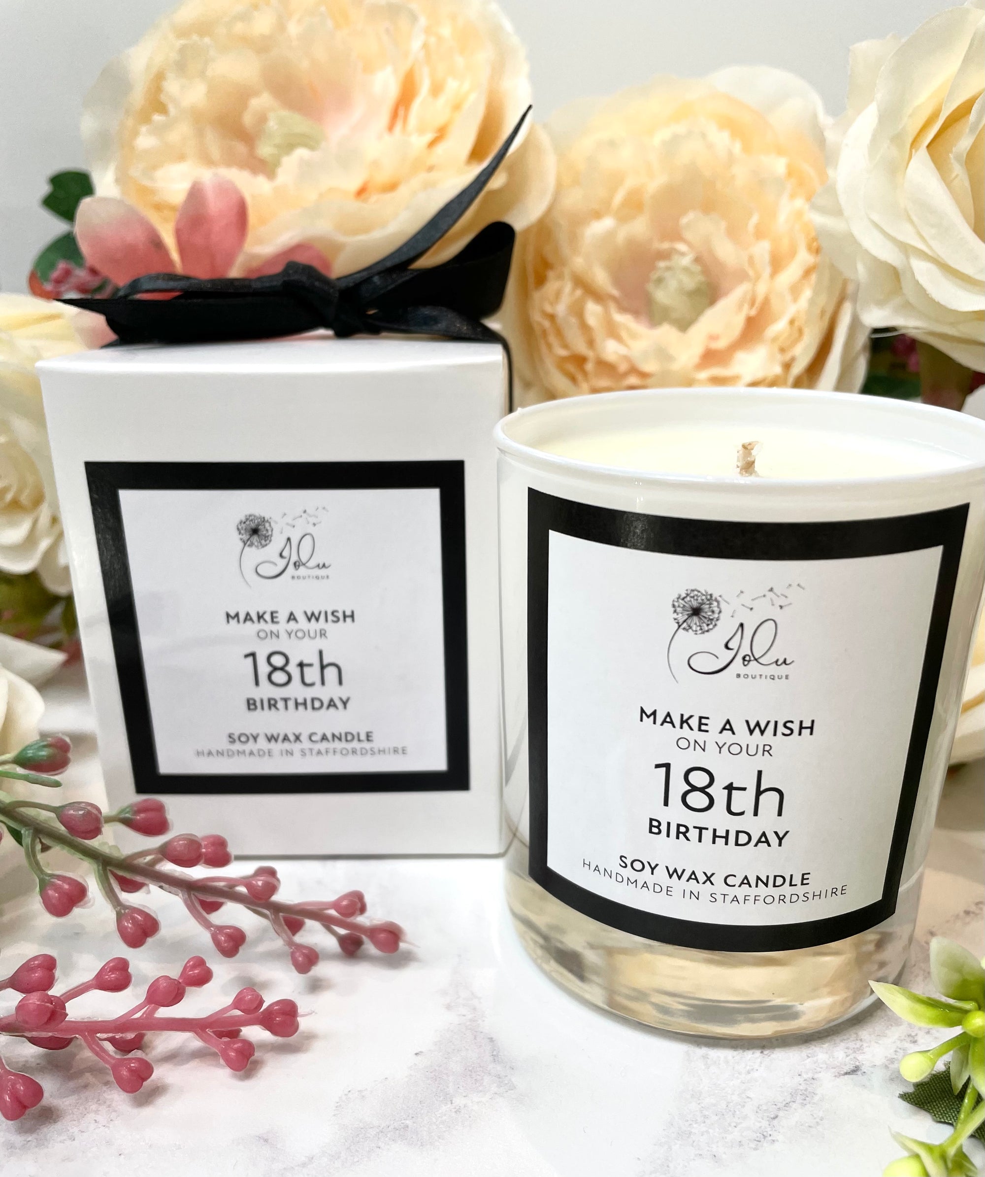 Jolu Boutique Make a Wish Sentiment Candle - 18th Birthday