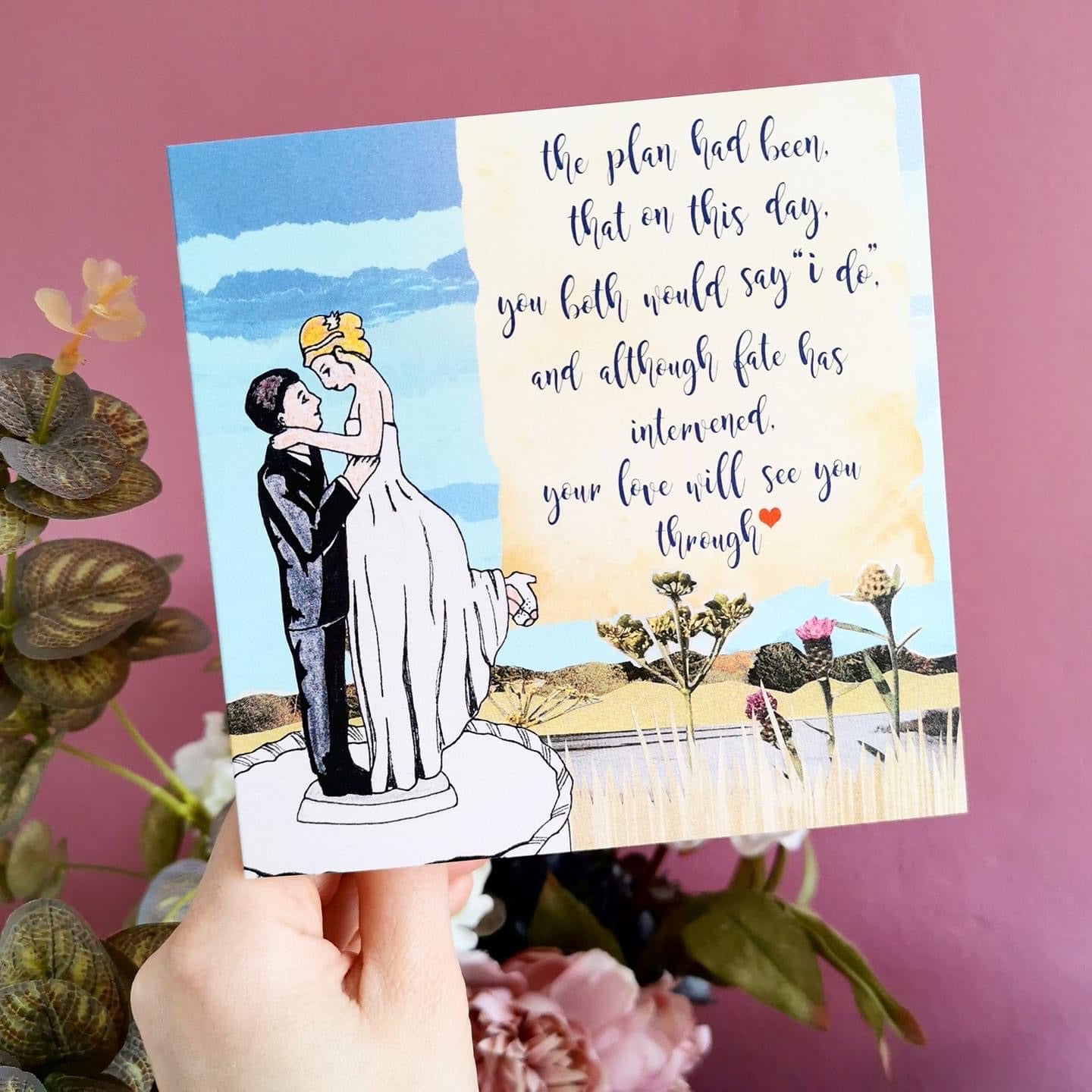 Flying Teaspoons Would of Been Wedding Day Blank Card