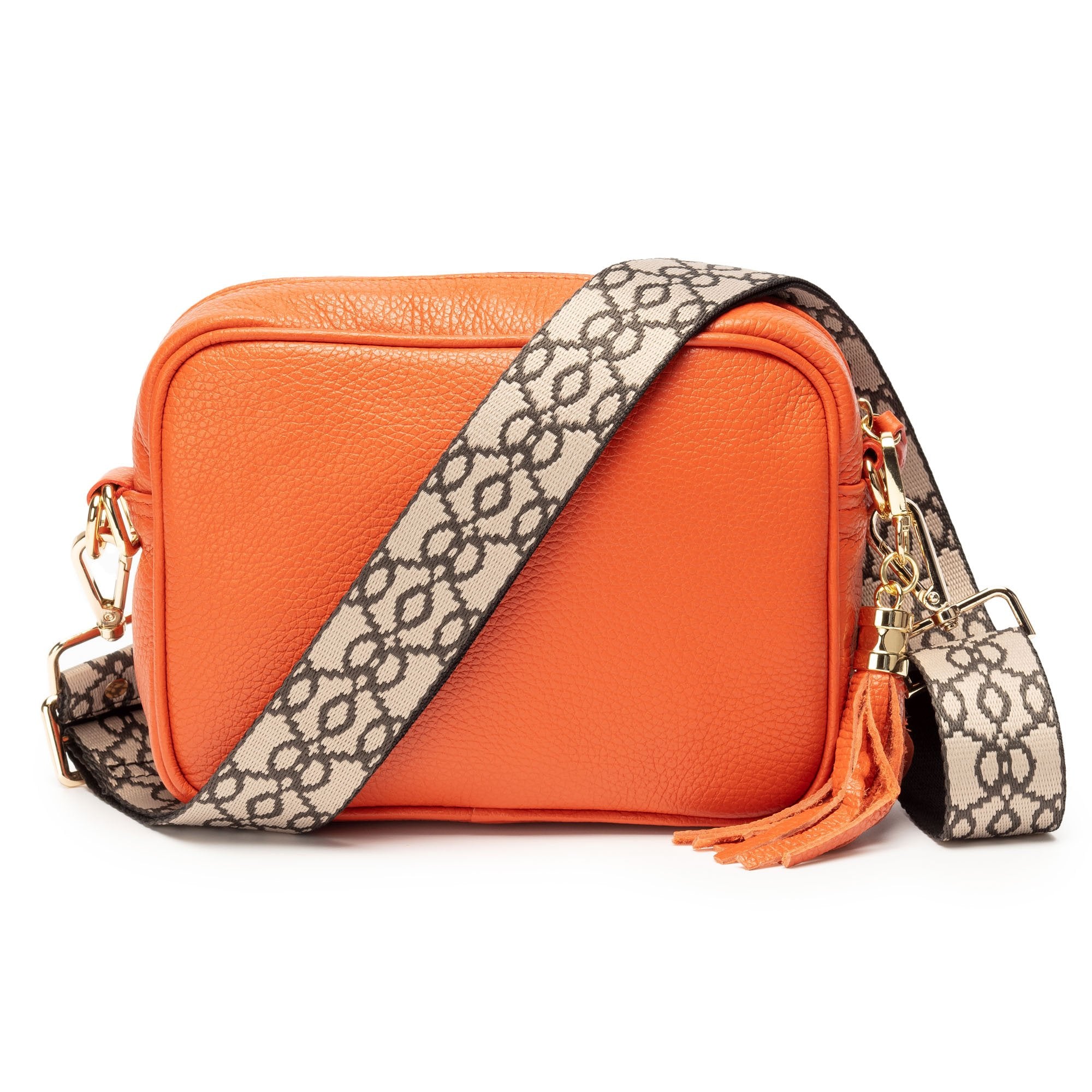 Elie Beaumont Designer Leather Crossbody Bag - Rust (GOLD Fittings)