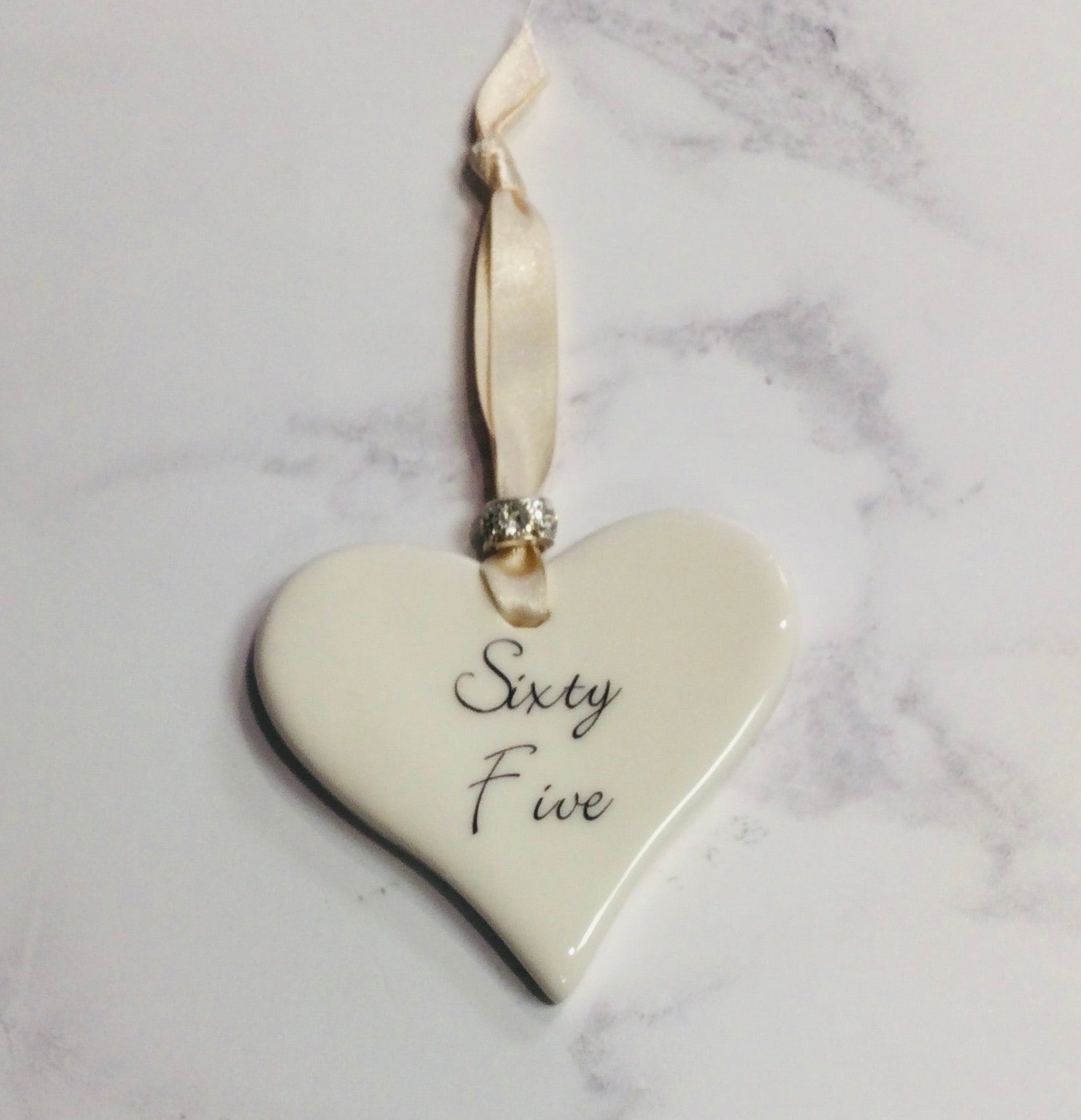 Dimbleby Ceramics Sentiment Hanging Heart - Sixty Five