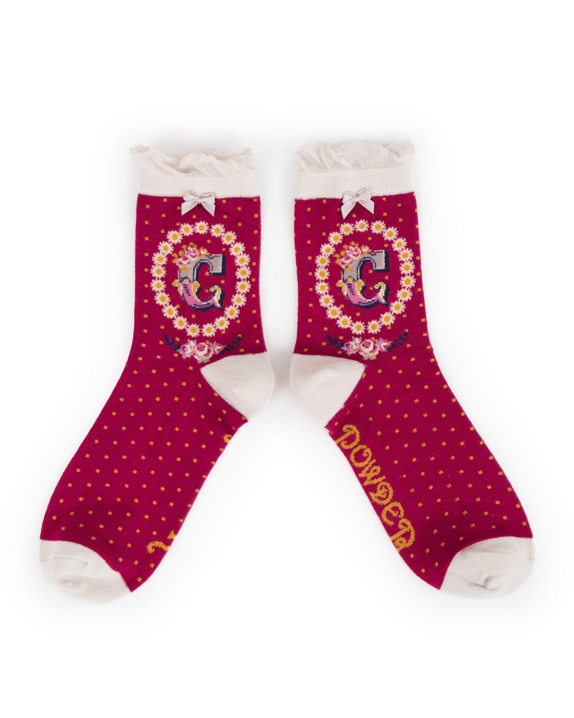Powder Alphabet Socks - Letter C