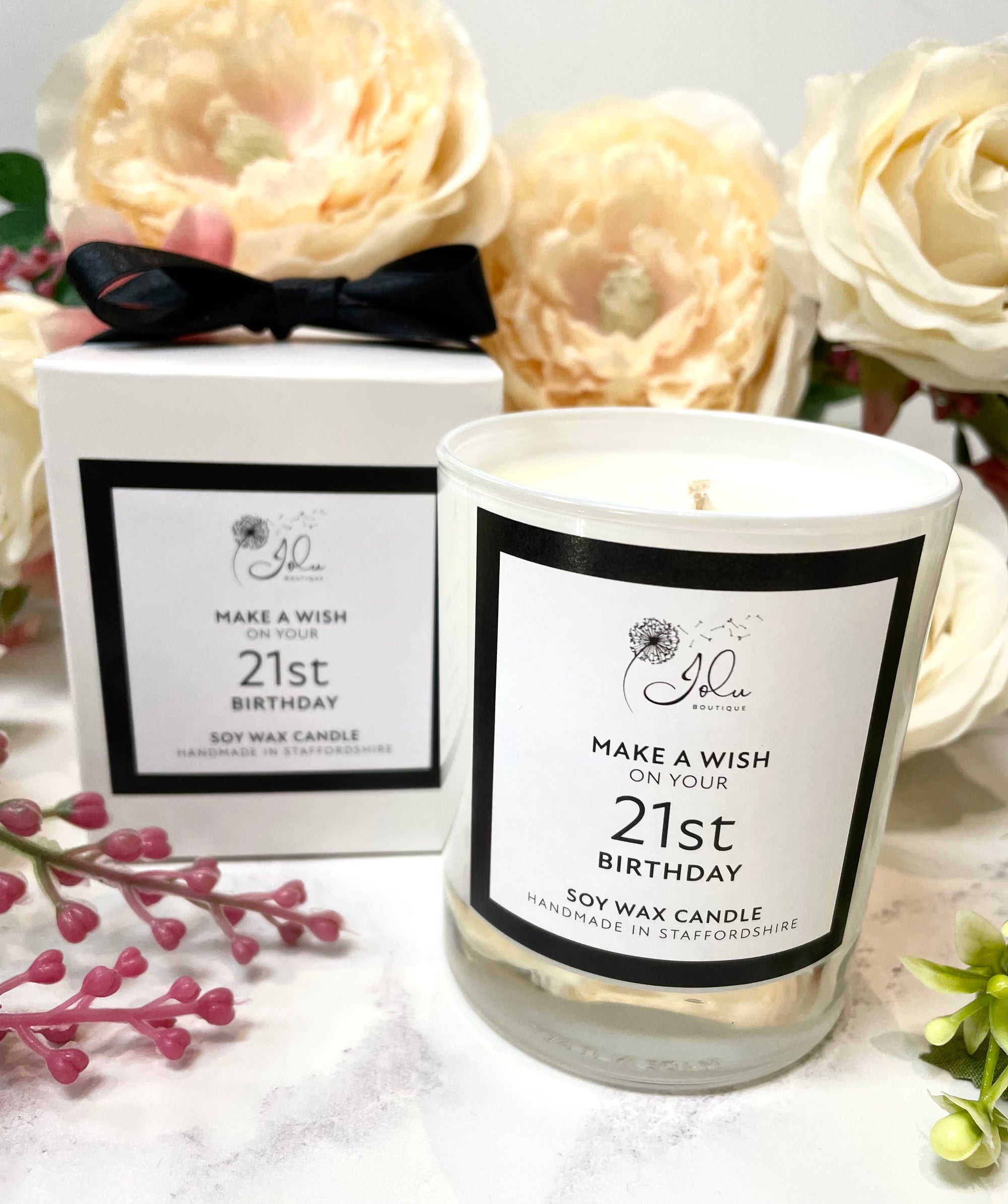 Jolu Boutique Make a Wish Sentiment Candle - 21st Birthday