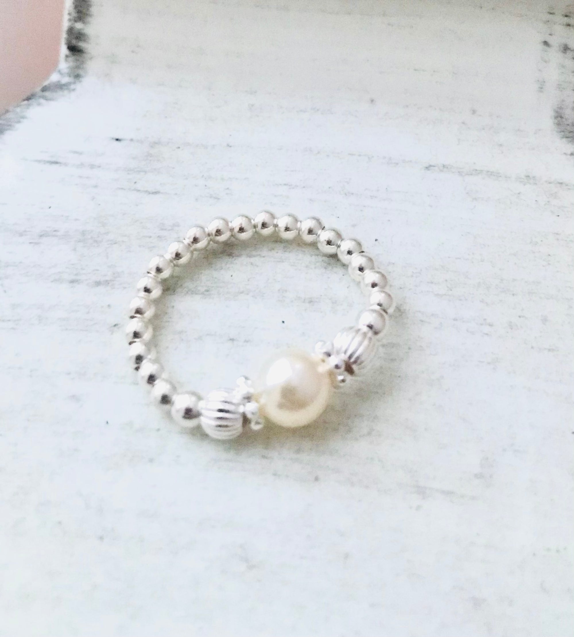 Jolu Jewellery Grace Pearl (June Birthstone) Stretch Ring