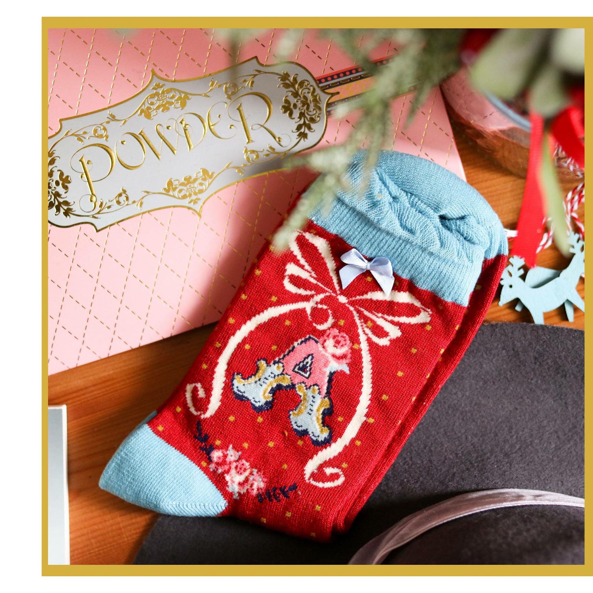 Powder Alphabet Socks - Letter A