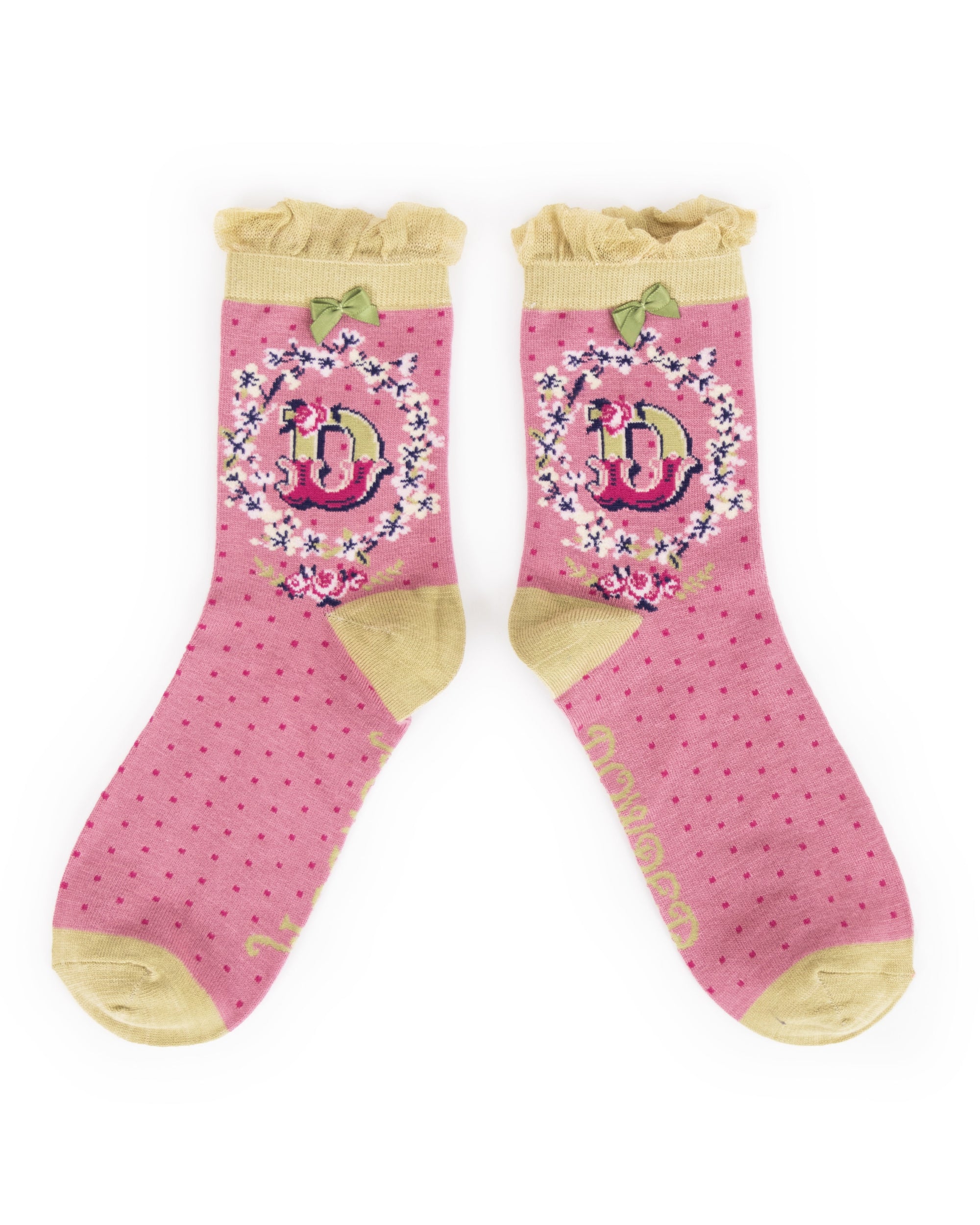 Powder Alphabet Socks - Letter D