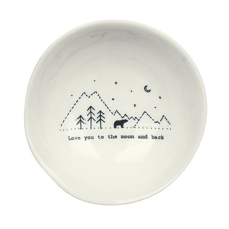 East of India Wobbly Bowl - Love You to the Moon & Back